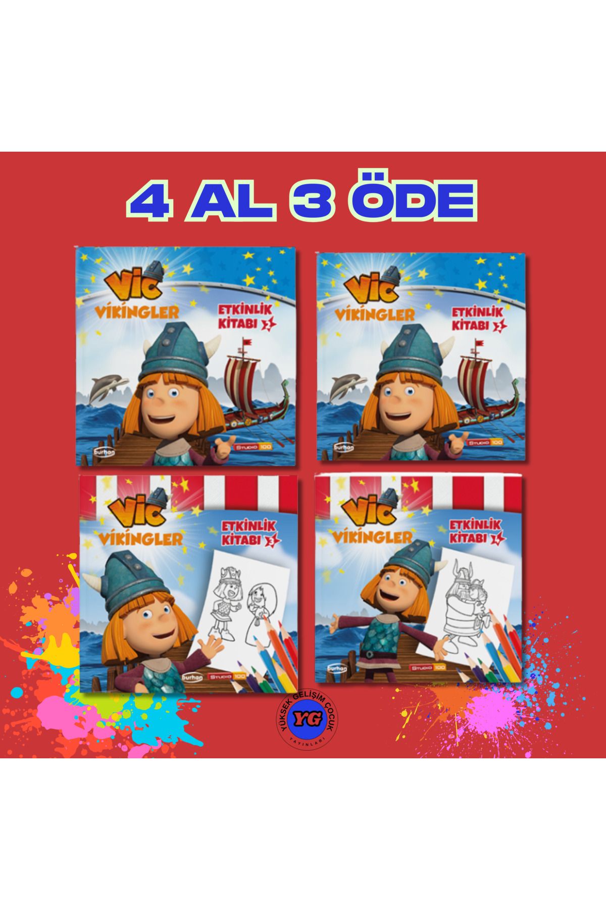 Burhan Yayınları VİKİNGLER ETKİNLİK KİTABI 4'LÜ SET