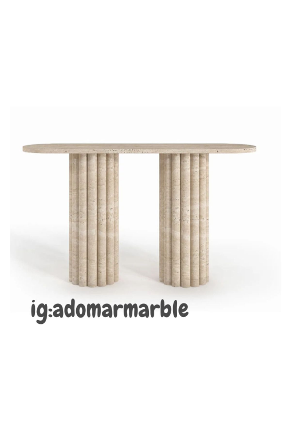 adomarmarblehandmadeandluxury ADOMAR Traverten Dresuar, Mermer Dresuar, Antre Dresuar, %100 Doğal Taş, Konsol Masası, Özel Ölçü