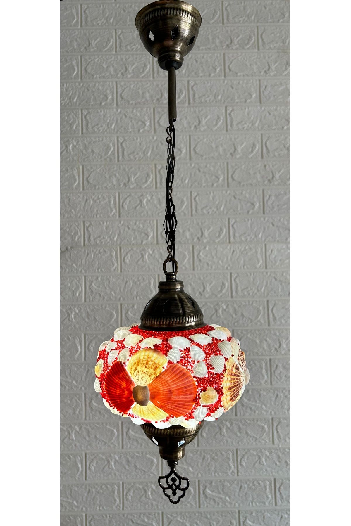 CYL HOME DECOR Deniz Kabuğu Tekli El Yapımı Avize