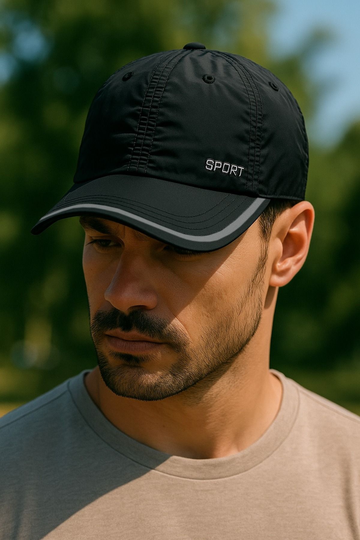 LAGRANZE Koşu ve Outdoor İçin Erkek Şapka Ter Tutmaz Nefes Alabilen Spor Kep