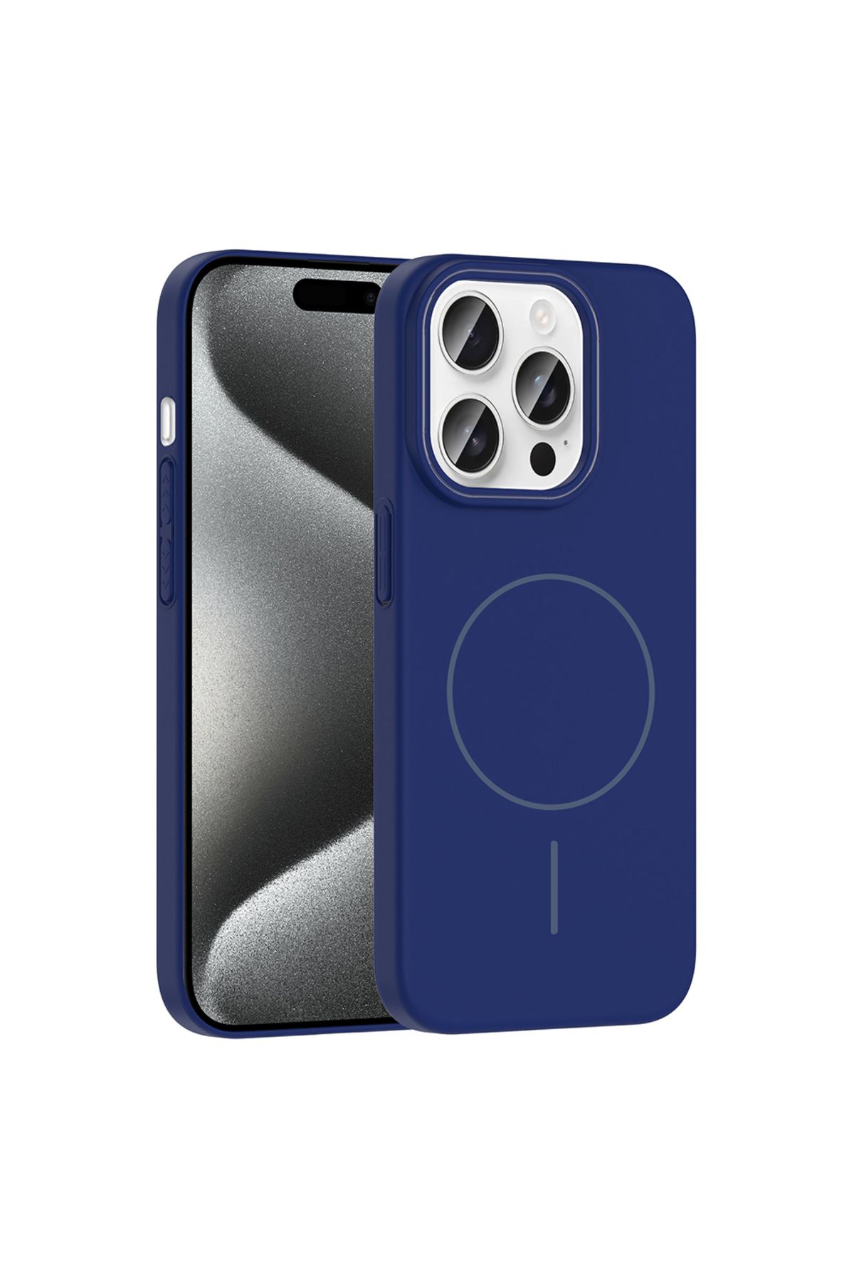 MMPSHOP İphone 15 Pro Uyumlu Magsafe Özellikli Pürüzsüz Yüzey Sert Pc Silikon Kılıf