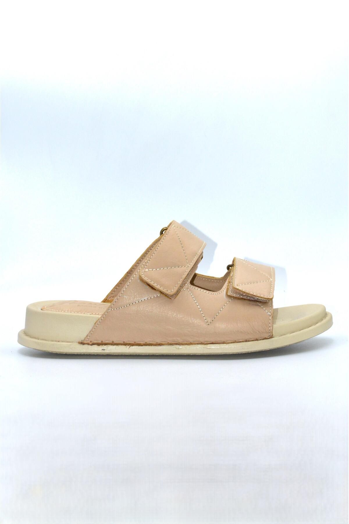 Biocomfort Unisex Ten Hakiki Deri Çift Cırt Günlük Terlik