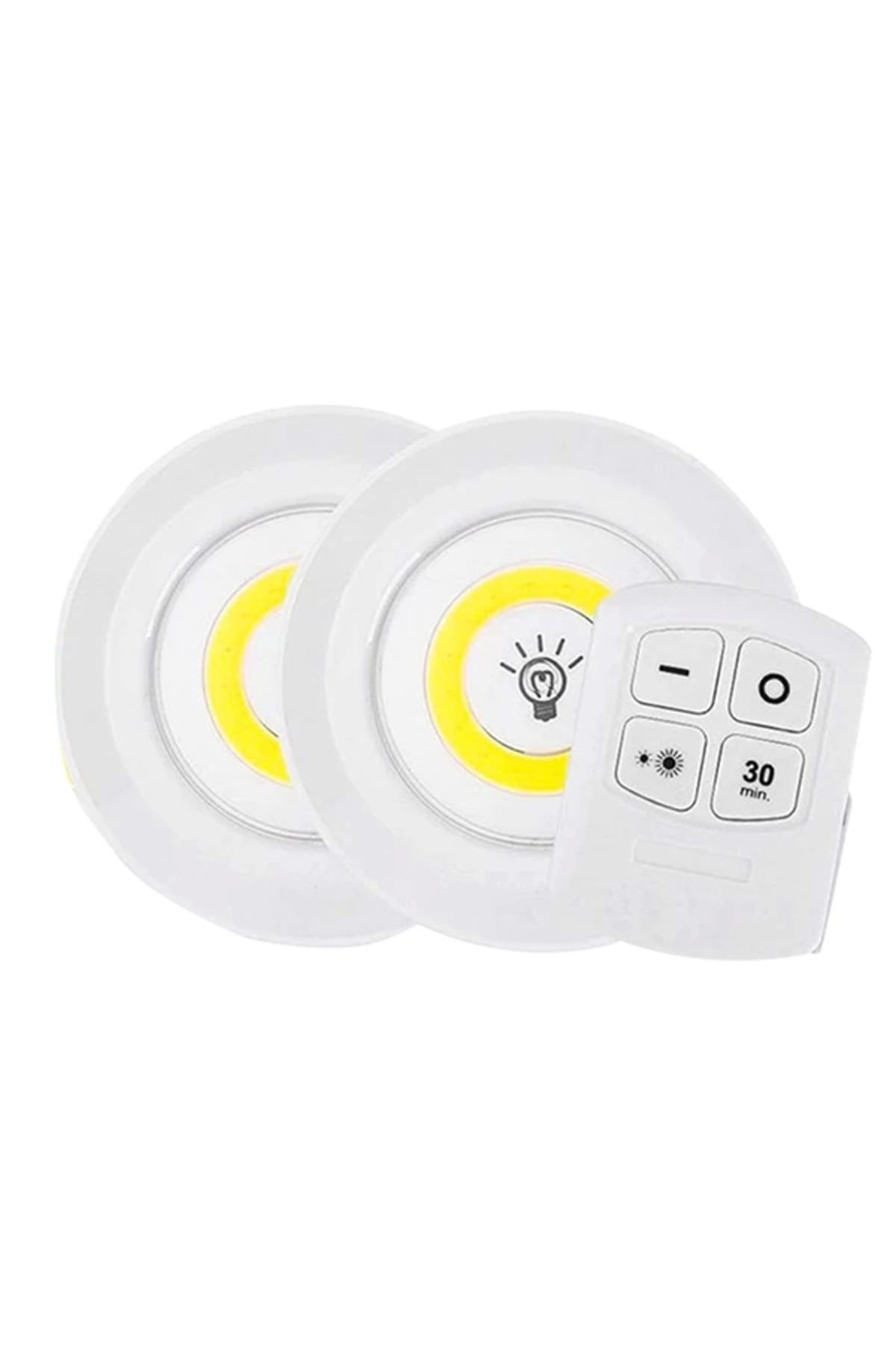 CENEN Beyaz 150 Lümen Cob Led Yuvarlak Çift Ampül Kumandalı