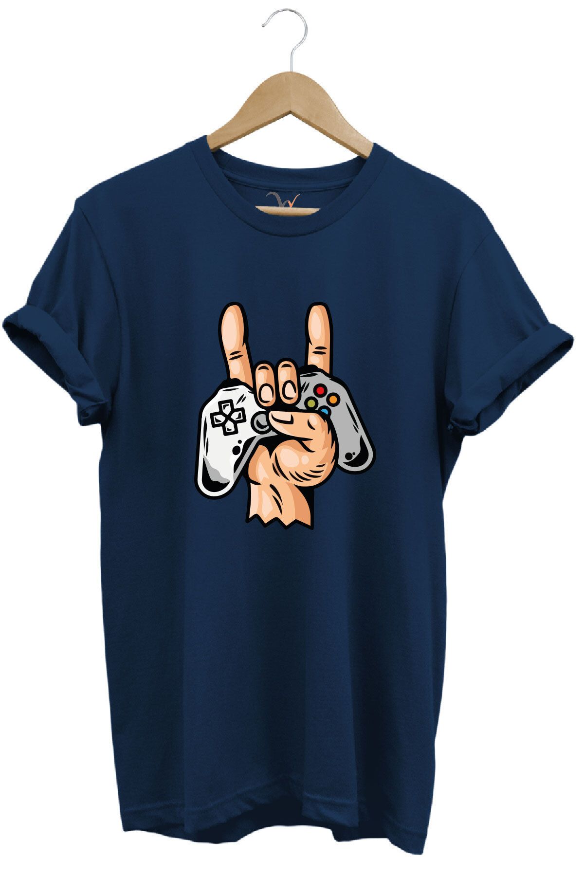 MODA Gamer Rock On Unisex %100 Pamuk Bisiklet Yaka Basic T-shirt