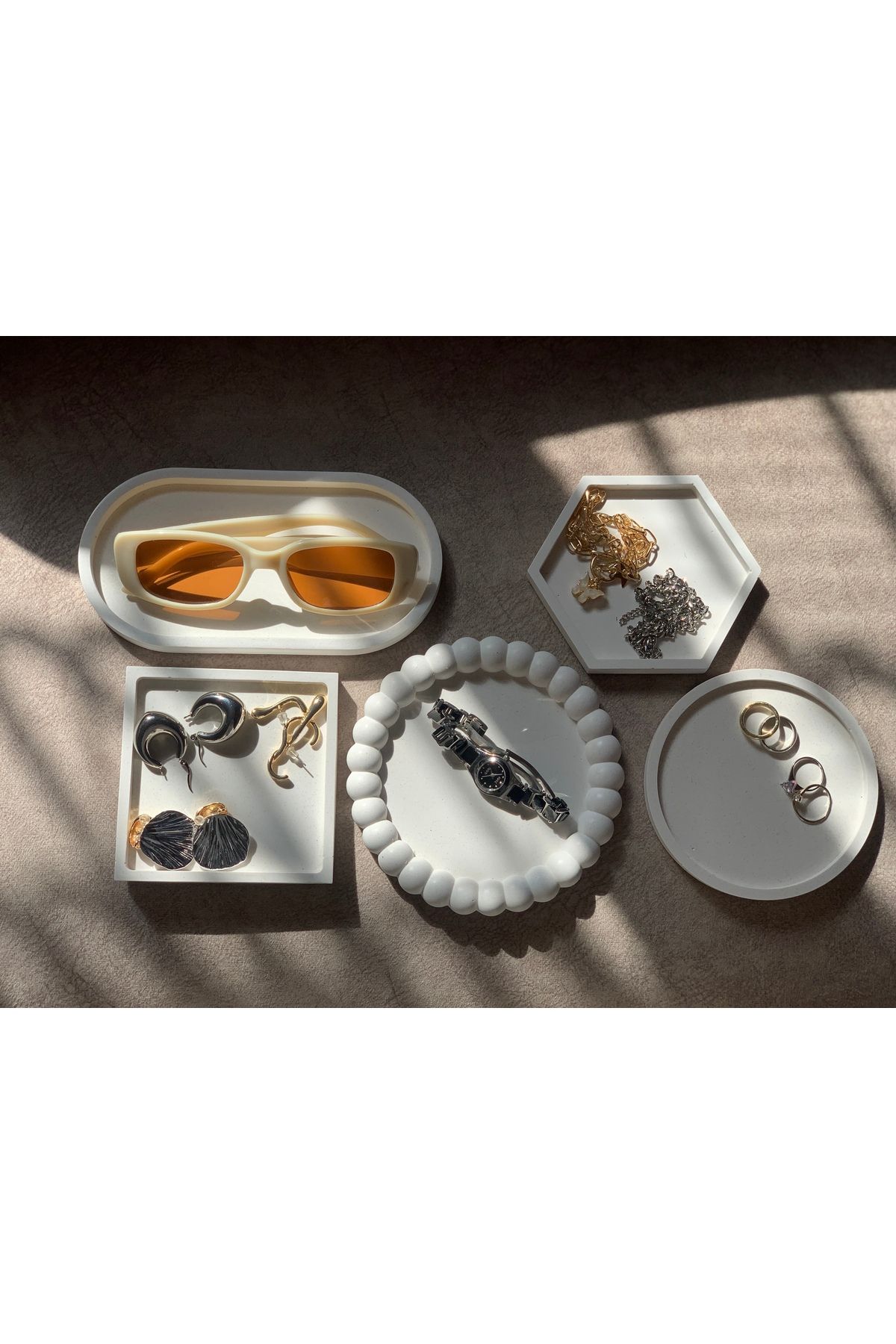 shop Mira Hediyelik Taş Tozu Takı/Küçük Eşya Tabağı – 5’li Set
