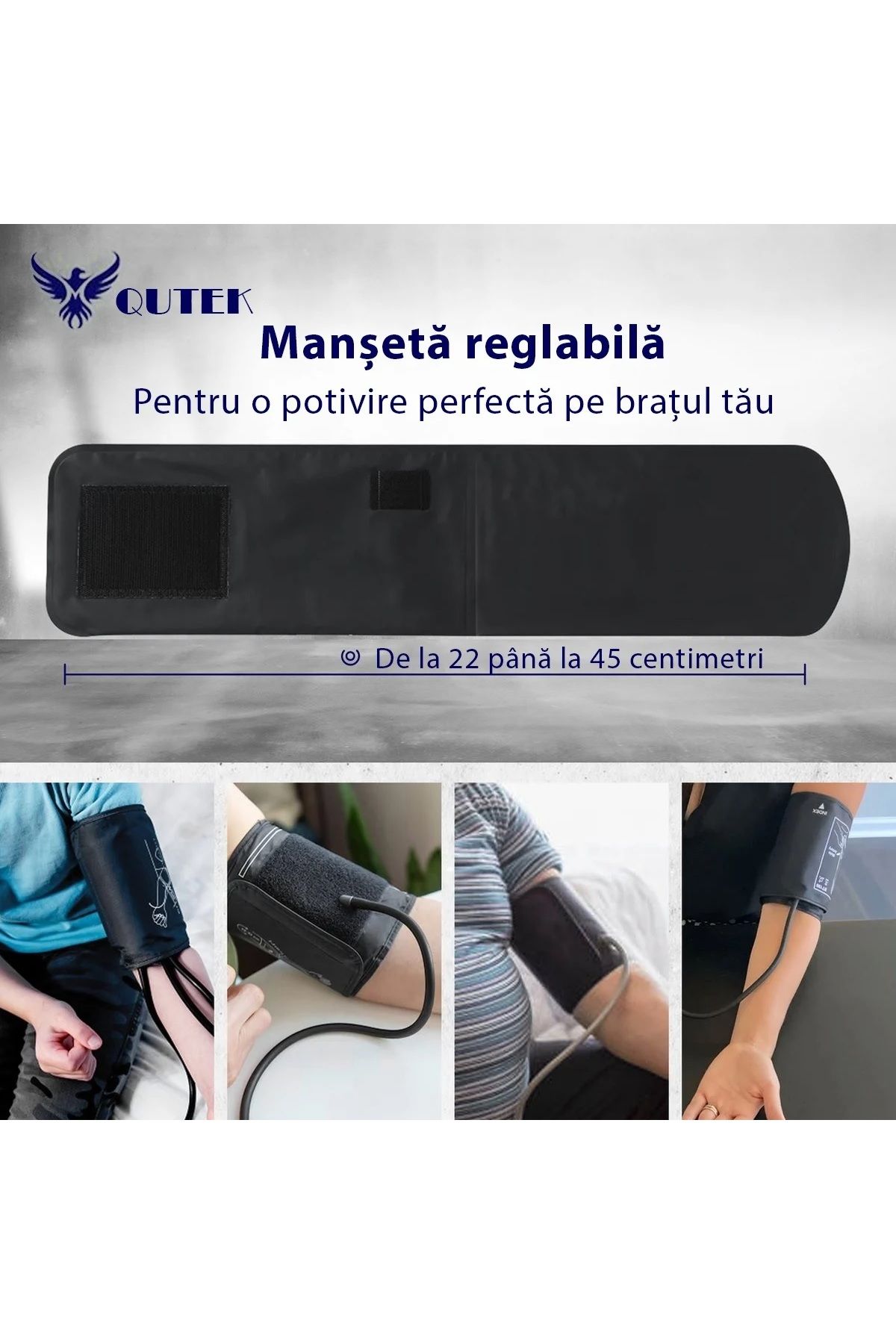 QuTek-QUTEK™ Upper Arm Blood Pressure Monitor, LCD Display, Self-Measurement, Clinically Validated, Cuff 22-45cm 5