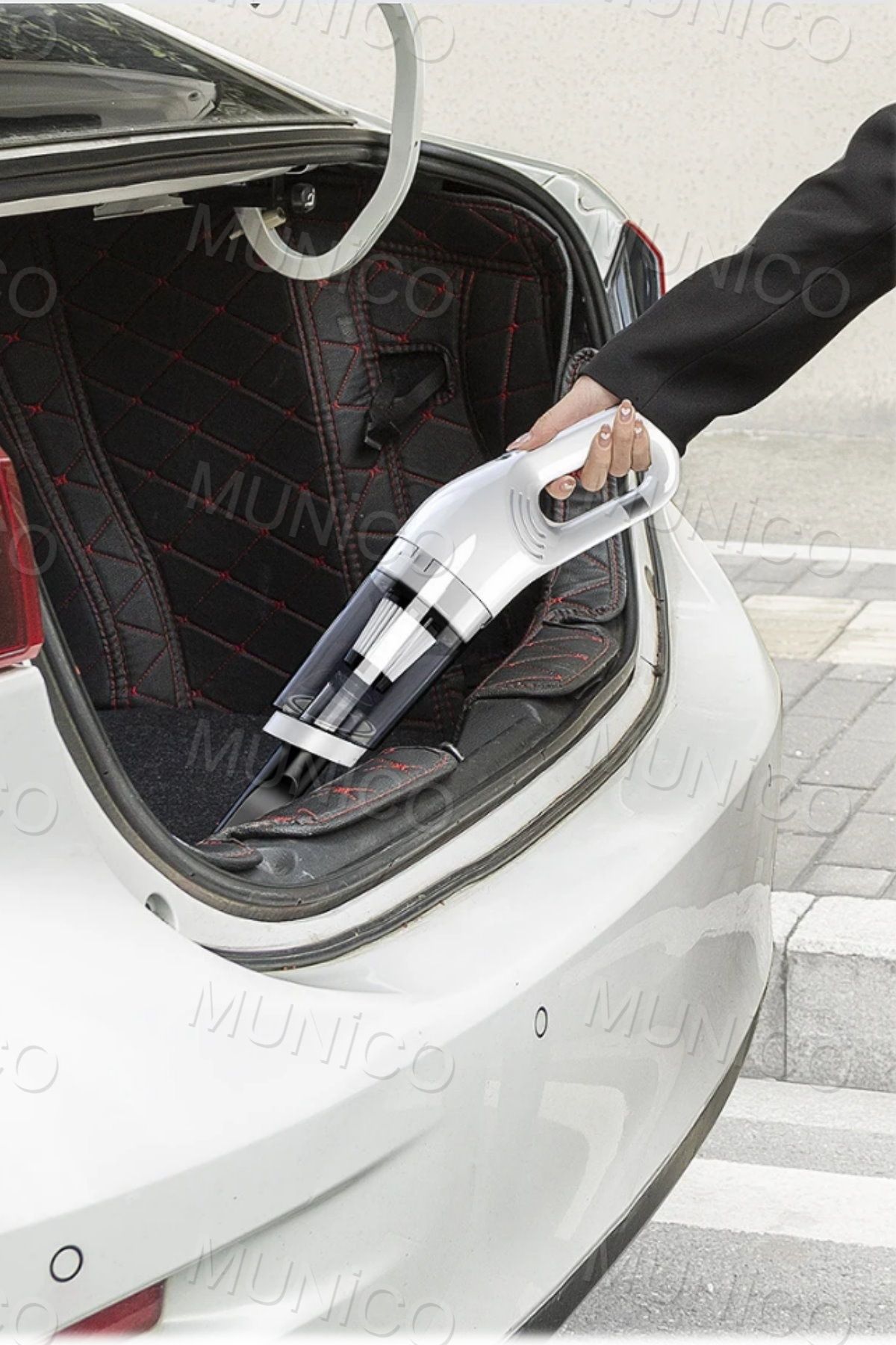 Munico Kablosuz 5 Başlıklı Araç Süpürgesi 120w Güçlü Motor 4000mah Batarya Islak Ve Kuru Temizlik