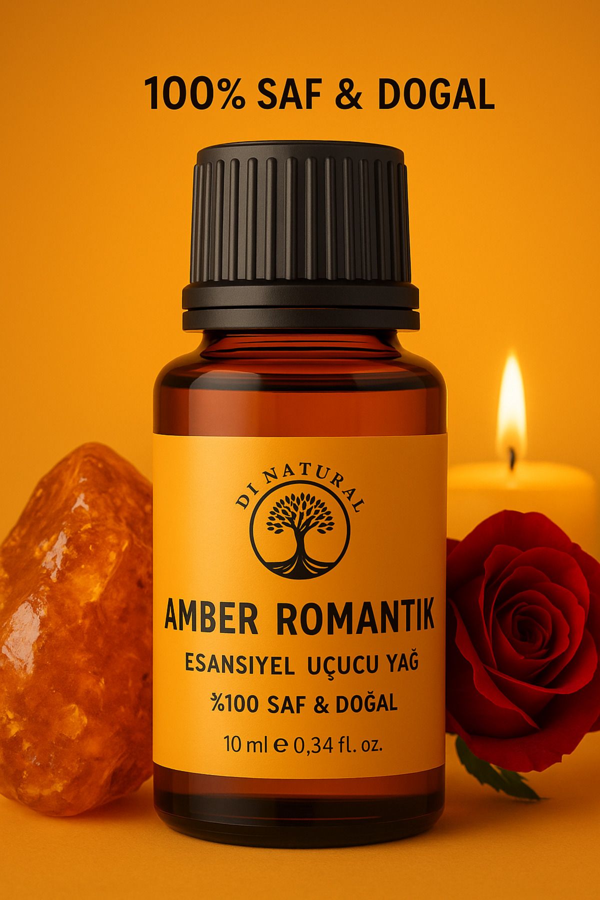 di naturel Amber Romantik Uçucu Yağ %100 Saf Doğal Esans Buhurdanlık Difüzör Oda Esansı 10 ml
