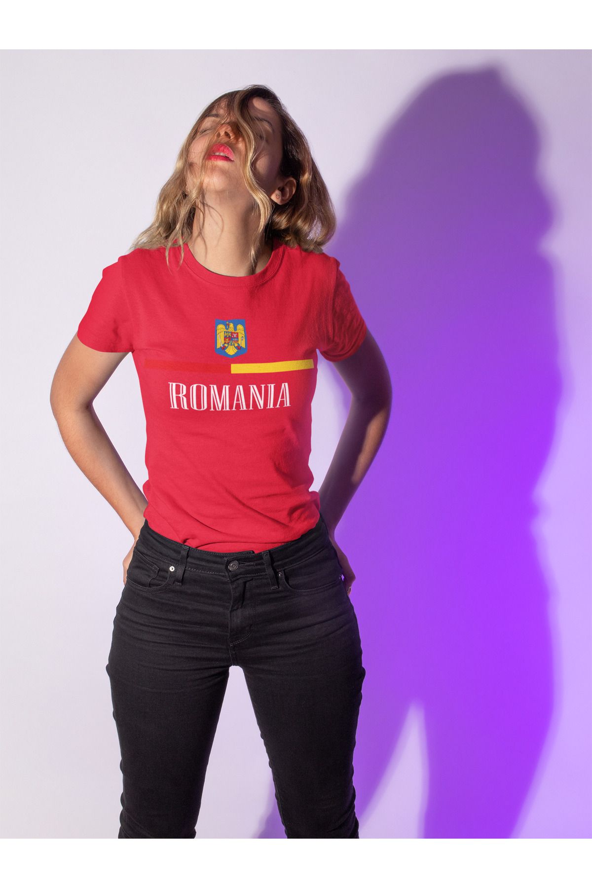 Biy Store Romanya milli romania takım forma baskılı unisex kısa kollu tişört t-shirt
