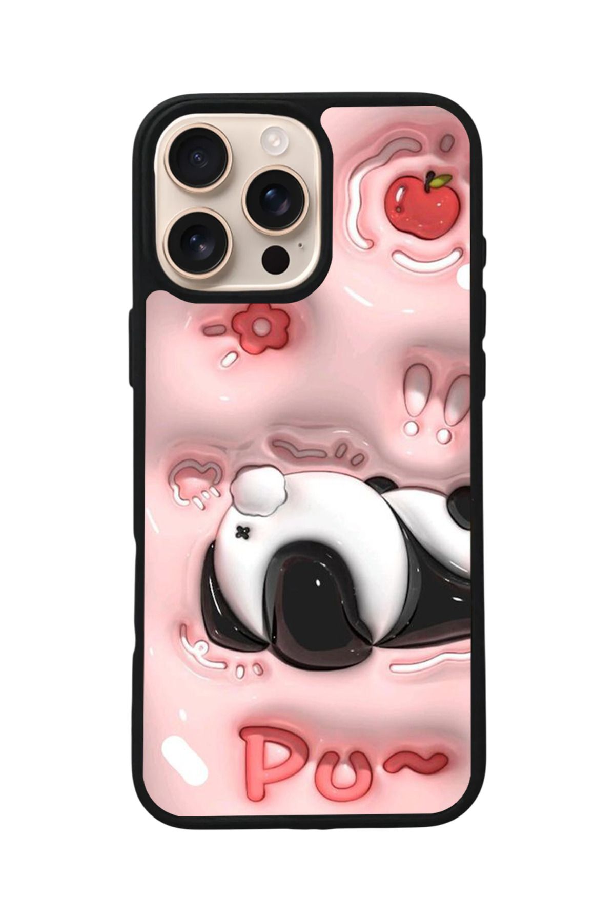Aksel Kılıf Apple iPhone 15 Pro Max Uyumlu Baskılı,Mat Siyah,Yumuşak Silikon,Koruyucu,Şok Emici Kapak,Kılıf