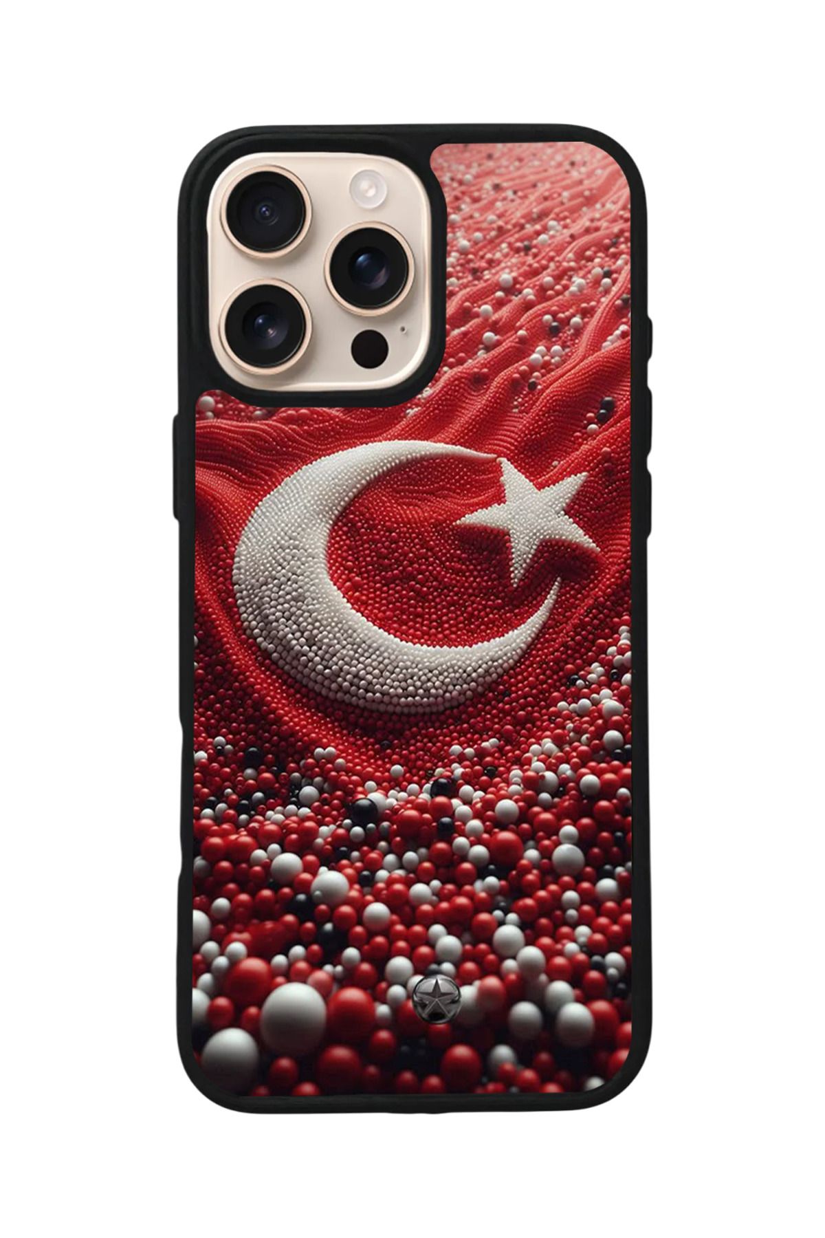 Aksel Kılıf Apple iPhone 16 Pro Max Uyumlu Baskılı,Mat Siyah,Yumuşak Silikon,Koruyucu,Şok Emici Kapak,Kılıf
