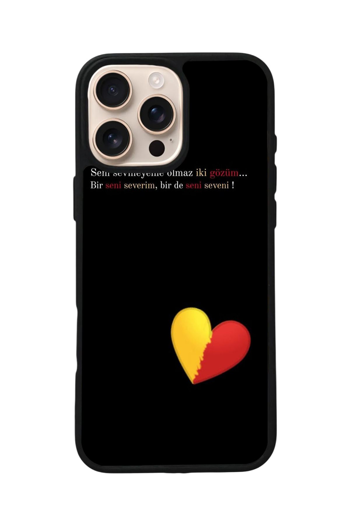 Aksel Kılıf Apple iPhone 16 Pro Uyumlu Baskılı,Mat Siyah,Yumuşak Silikon,Koruyucu,Şok Emici Kapak,Kılıf