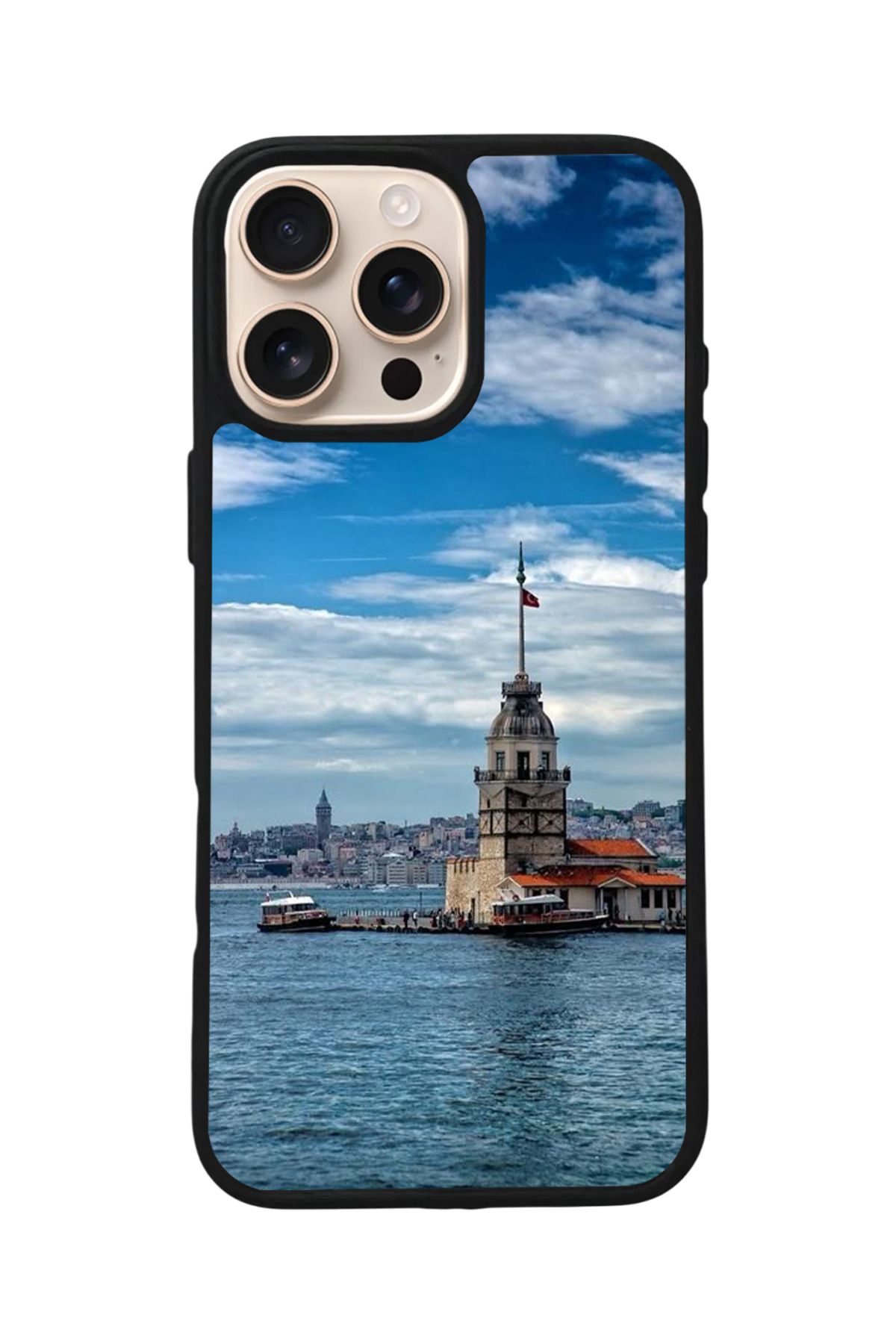 Aksel Kılıf Apple iPhone 16 Pro Uyumlu Baskılı,Mat Siyah,Yumuşak Silikon,Koruyucu,Şok Emici Kapak,Kılıf