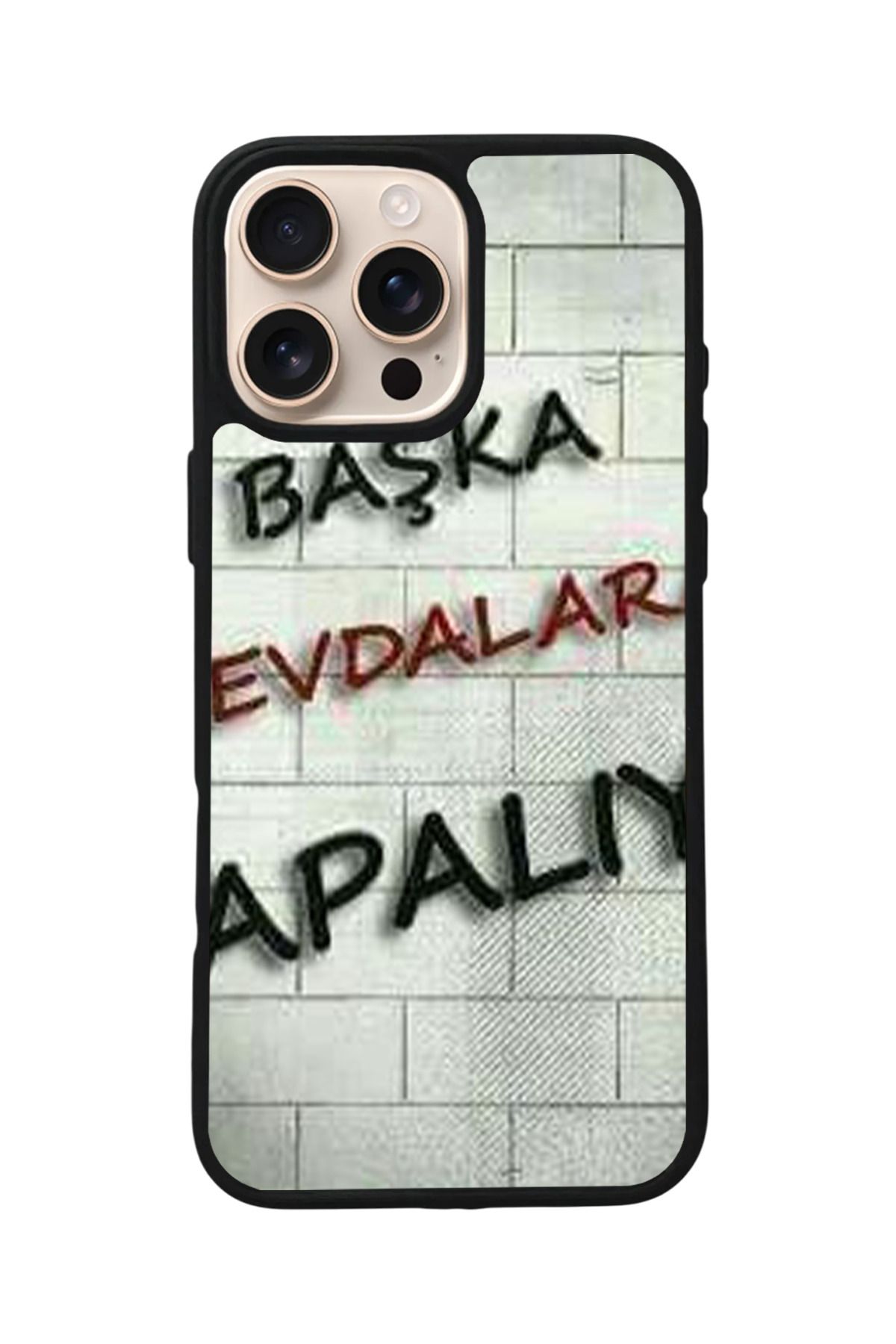 Aksel Kılıf Apple iPhone 16 Pro Max Uyumlu Baskılı,Mat Siyah,Yumuşak Silikon,Koruyucu,Şok Emici Kapak,Kılıf