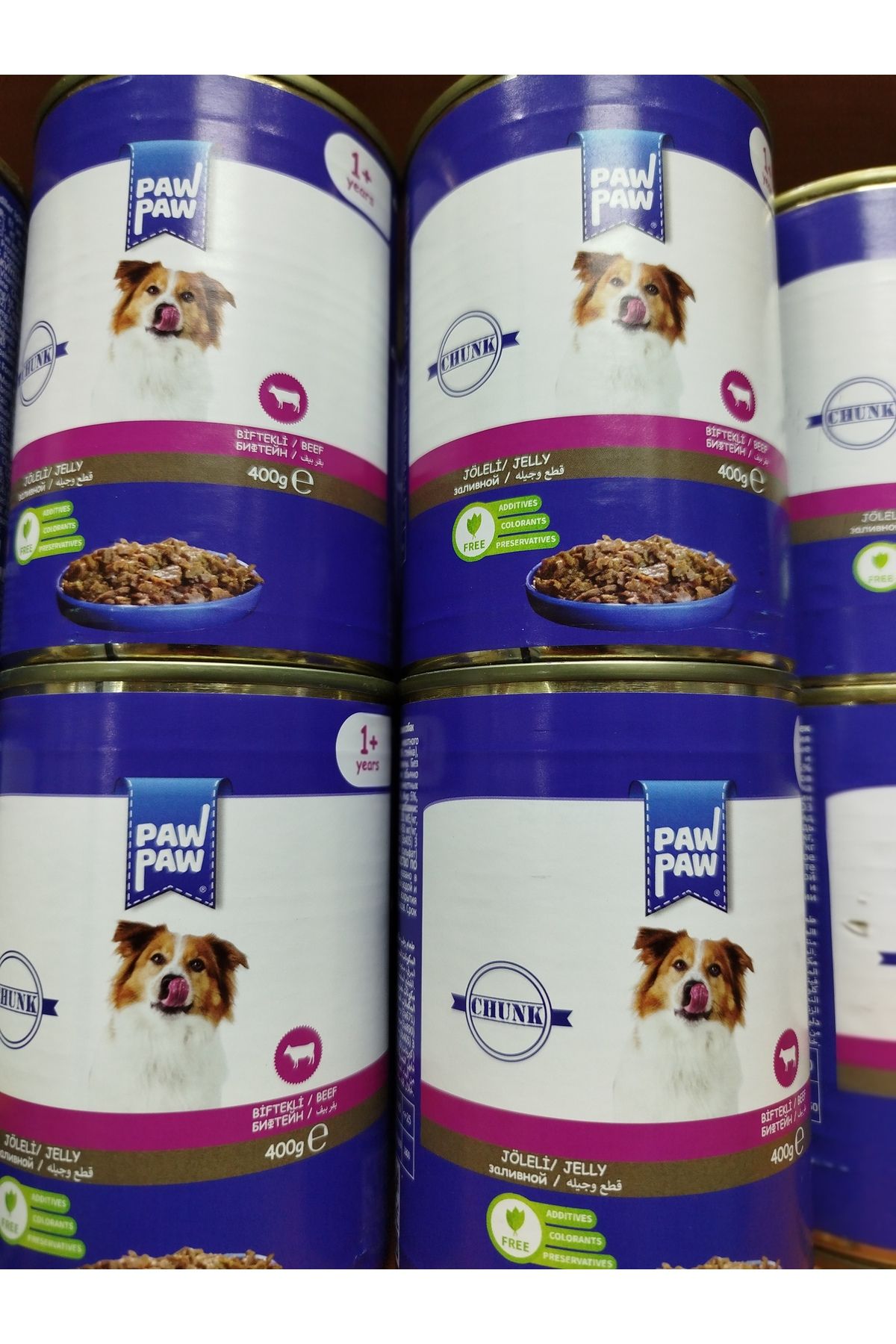 PawPaw tüm köpekler için biftekli konserve maması