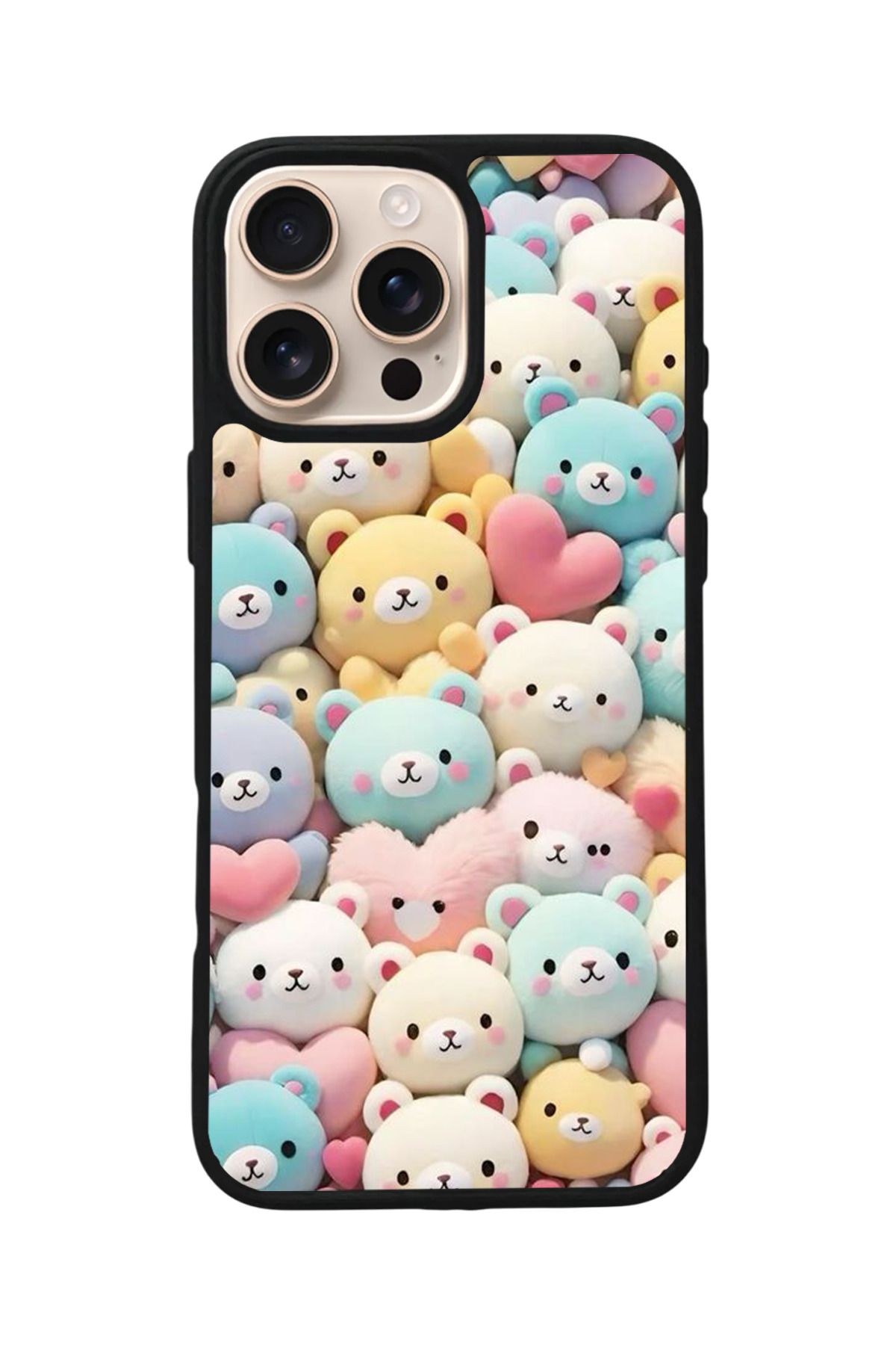 Aksel Kılıf Apple iPhone 15 Pro Uyumlu Baskılı,Mat Siyah,Yumuşak Silikon,Koruyucu,Şok Emici Kapak,Kılıf