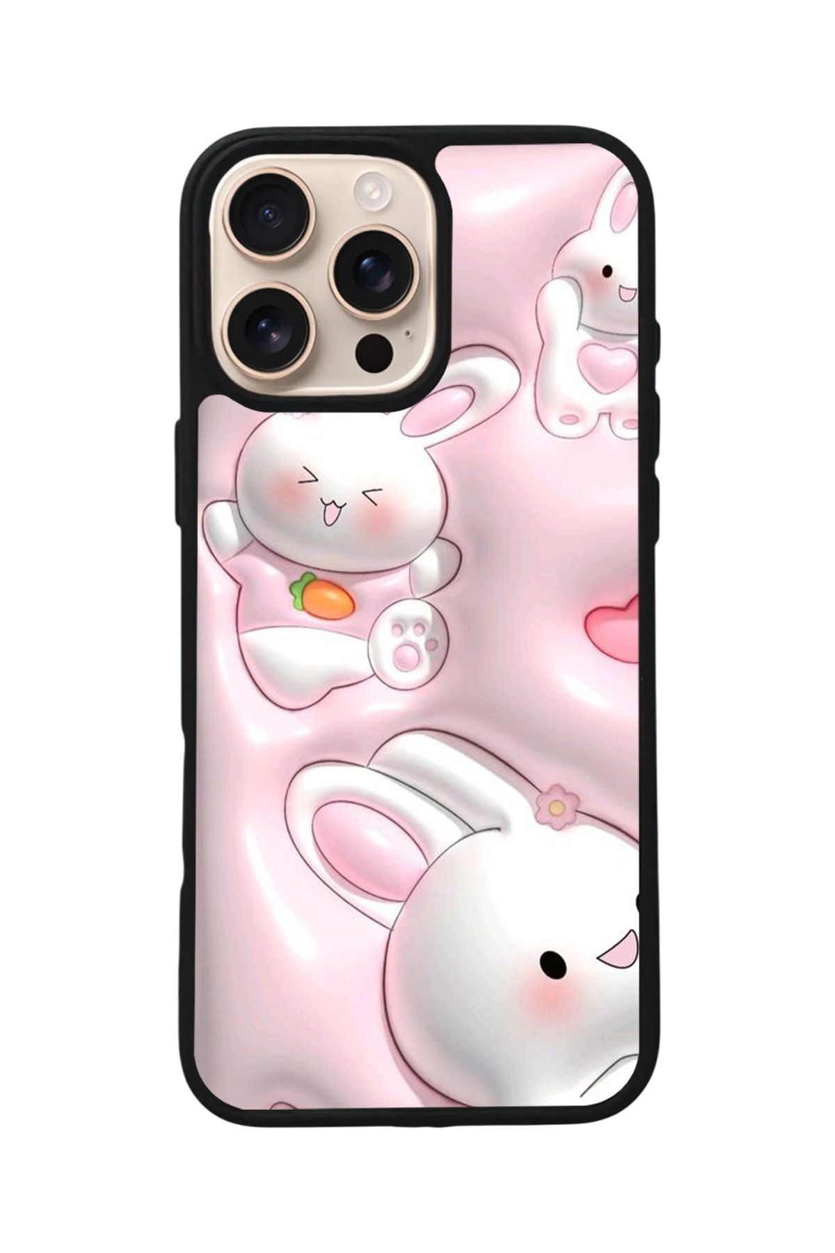 Aksel Kılıf Apple iPhone 16 Pro Uyumlu Baskılı,Mat Siyah,Yumuşak Silikon,Koruyucu,Şok Emici Kapak,Kılıf