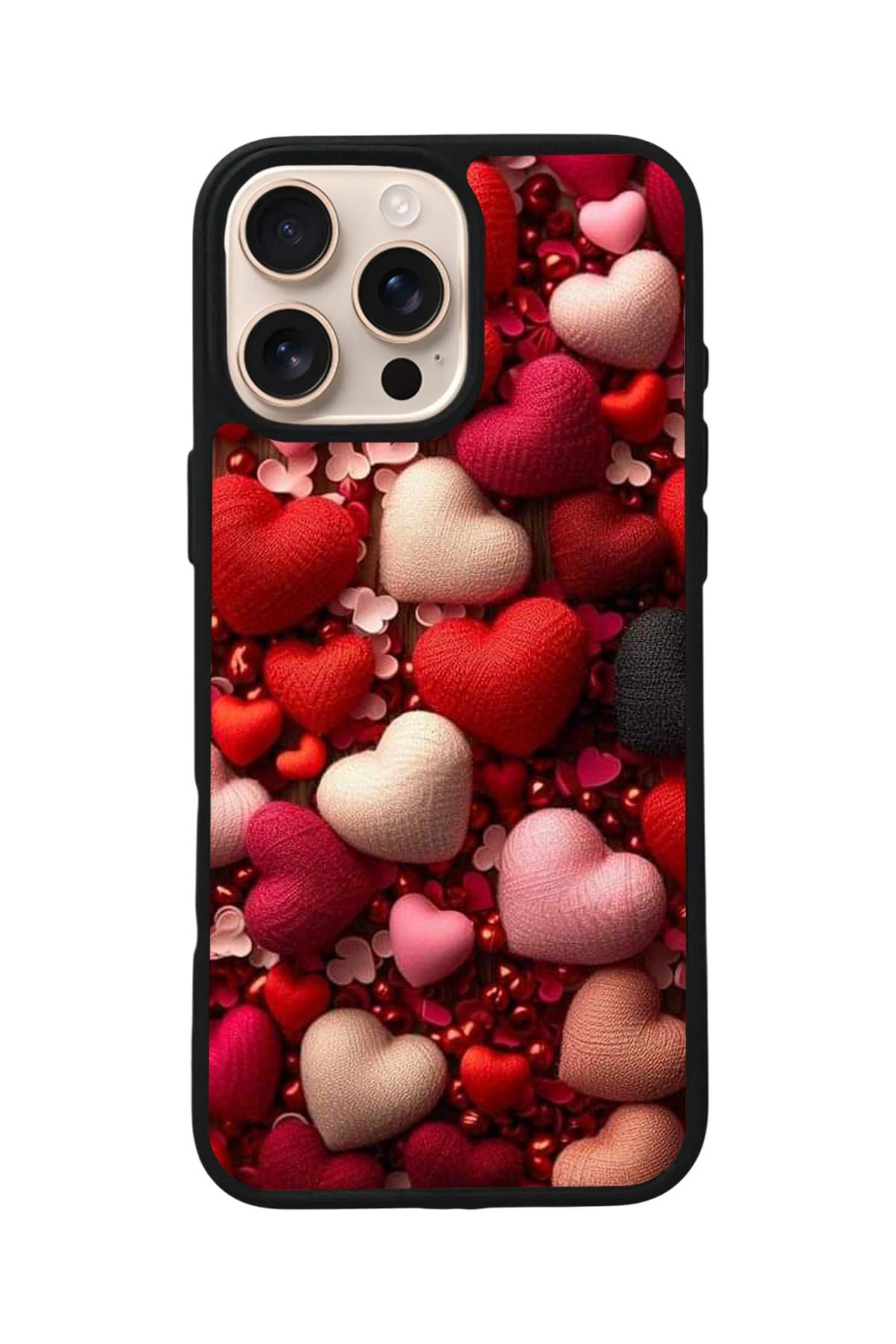 Aksel Kılıf Apple iPhone 16 Pro Uyumlu Baskılı,Mat Siyah,Yumuşak Silikon,Koruyucu,Şok Emici Kapak,Kılıf