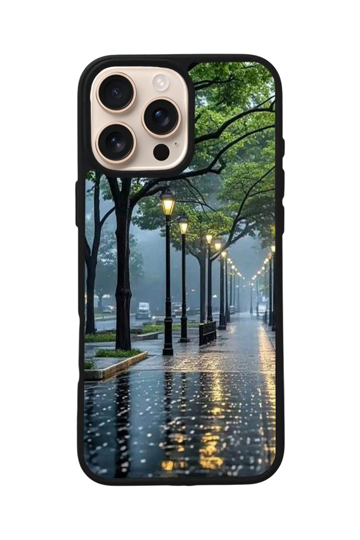 Aksel Kılıf Apple iPhone 16 Pro Uyumlu Baskılı,Mat Siyah,Yumuşak Silikon,Koruyucu,Şok Emici Kapak,Kılıf
