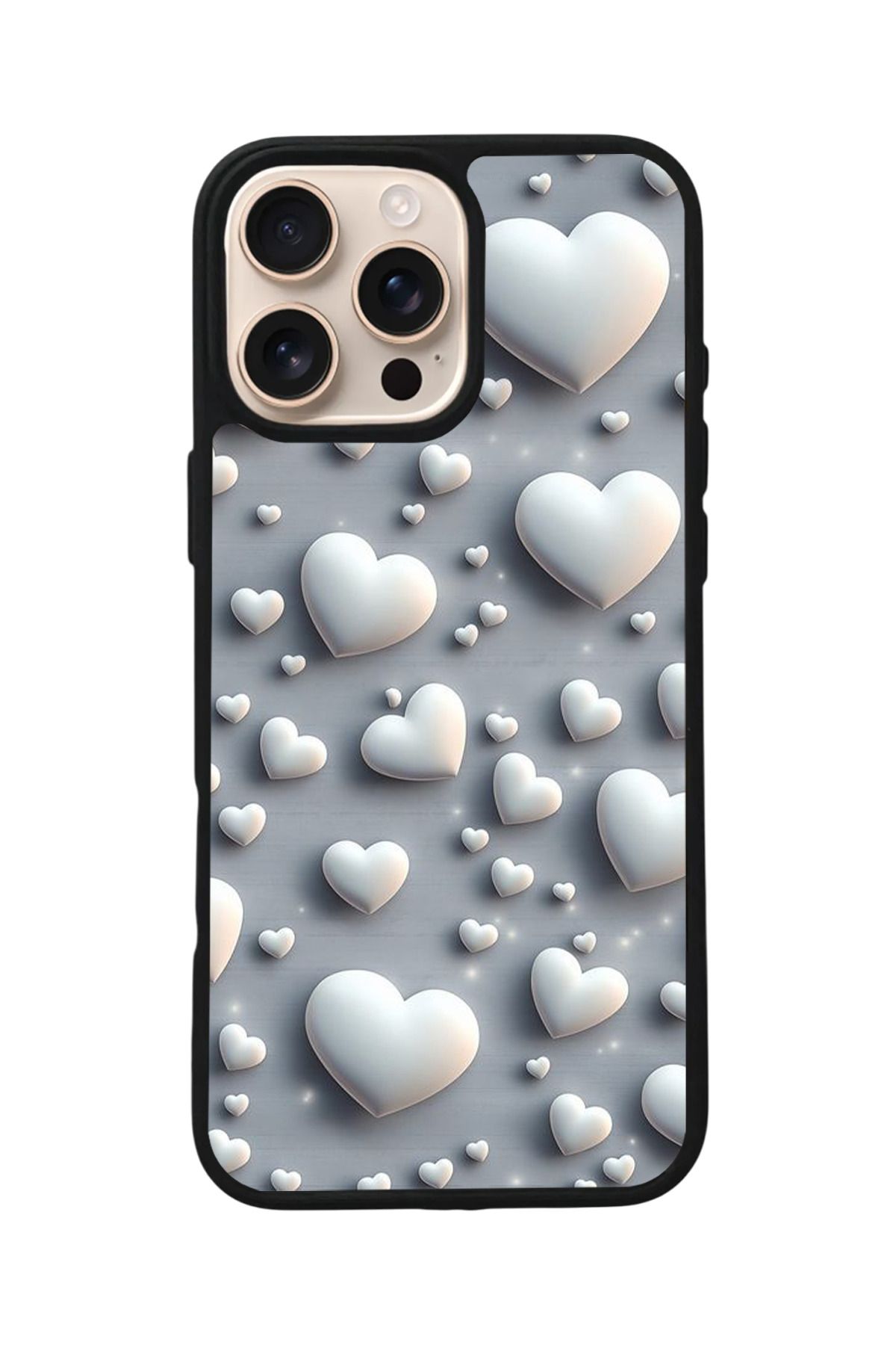 Aksel Kılıf Apple iPhone 16 Pro Max Uyumlu Baskılı,Mat Siyah,Yumuşak Silikon,Koruyucu,Şok Emici Kapak,Kılıf