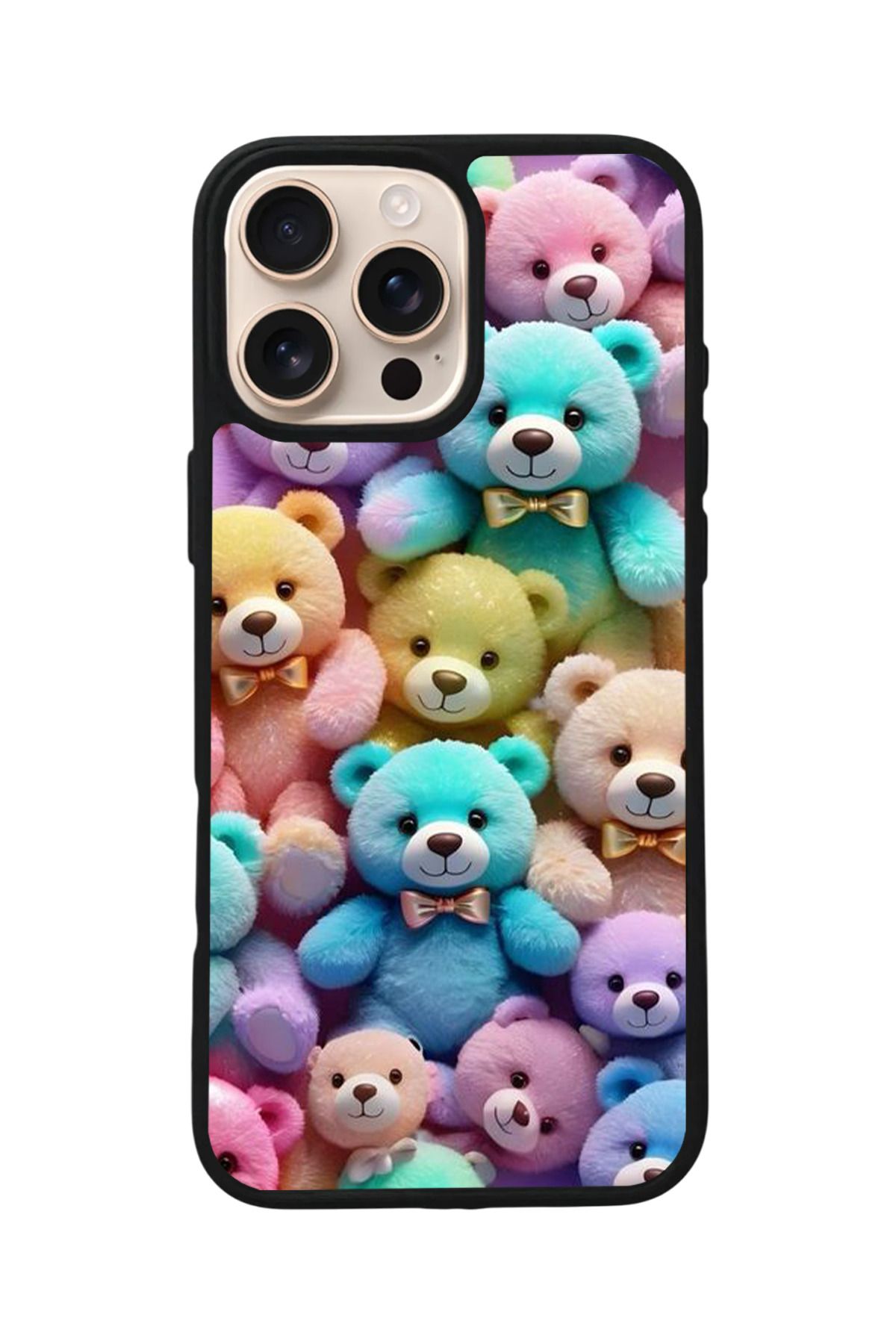 Aksel Kılıf Apple iPhone 15 Pro Uyumlu Baskılı,Mat Siyah,Yumuşak Silikon,Koruyucu,Şok Emici Kapak,Kılıf