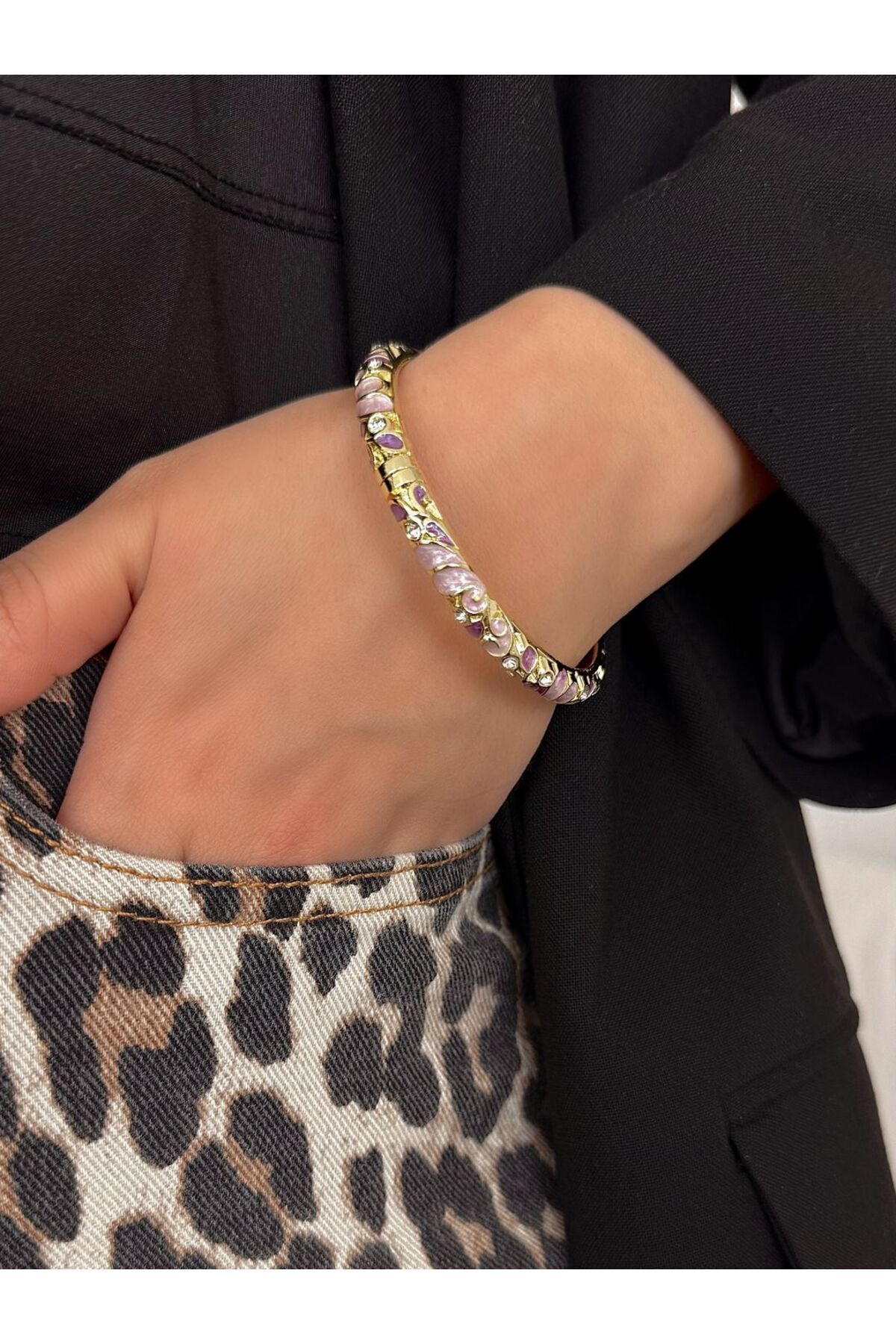 h&b design jewel Çelik Lila Bileklik
