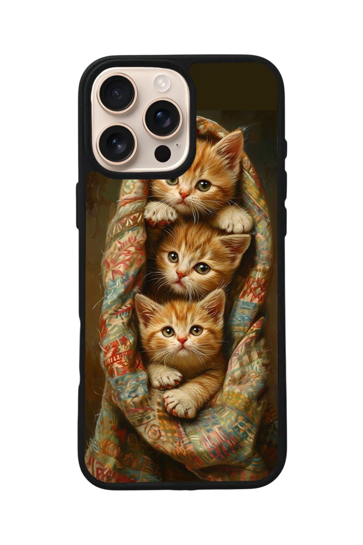 Aksel Kılıf Apple iPhone 16 Pro Uyumlu Baskılı,Mat Siyah,Yumuşak Silikon,Koruyucu,Şok Emici Kapak,Kılıf