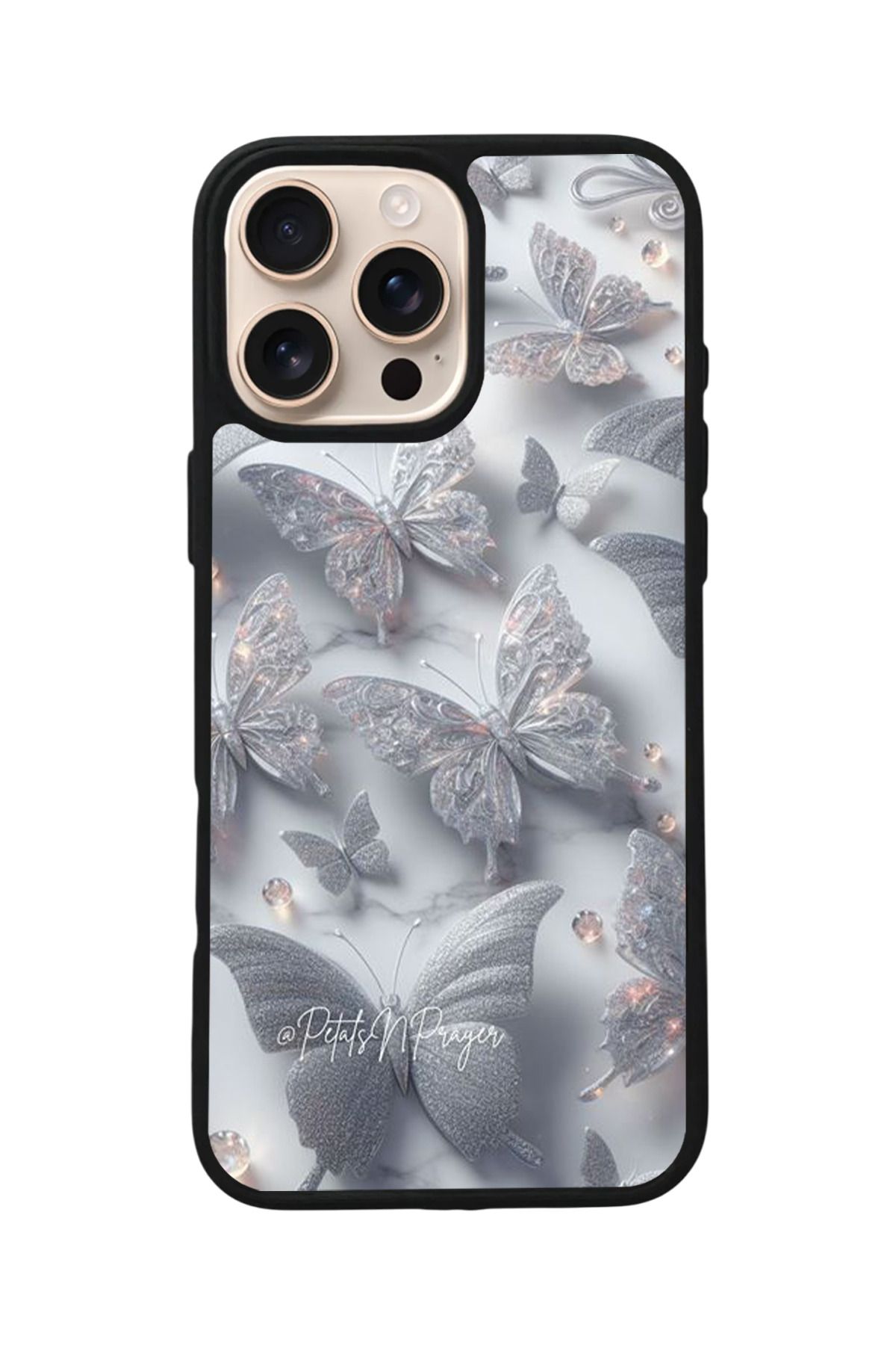 Aksel Kılıf Apple iPhone 16 Pro Max Uyumlu Baskılı,Mat Siyah,Yumuşak Silikon,Koruyucu,Şok Emici Kapak,Kılıf