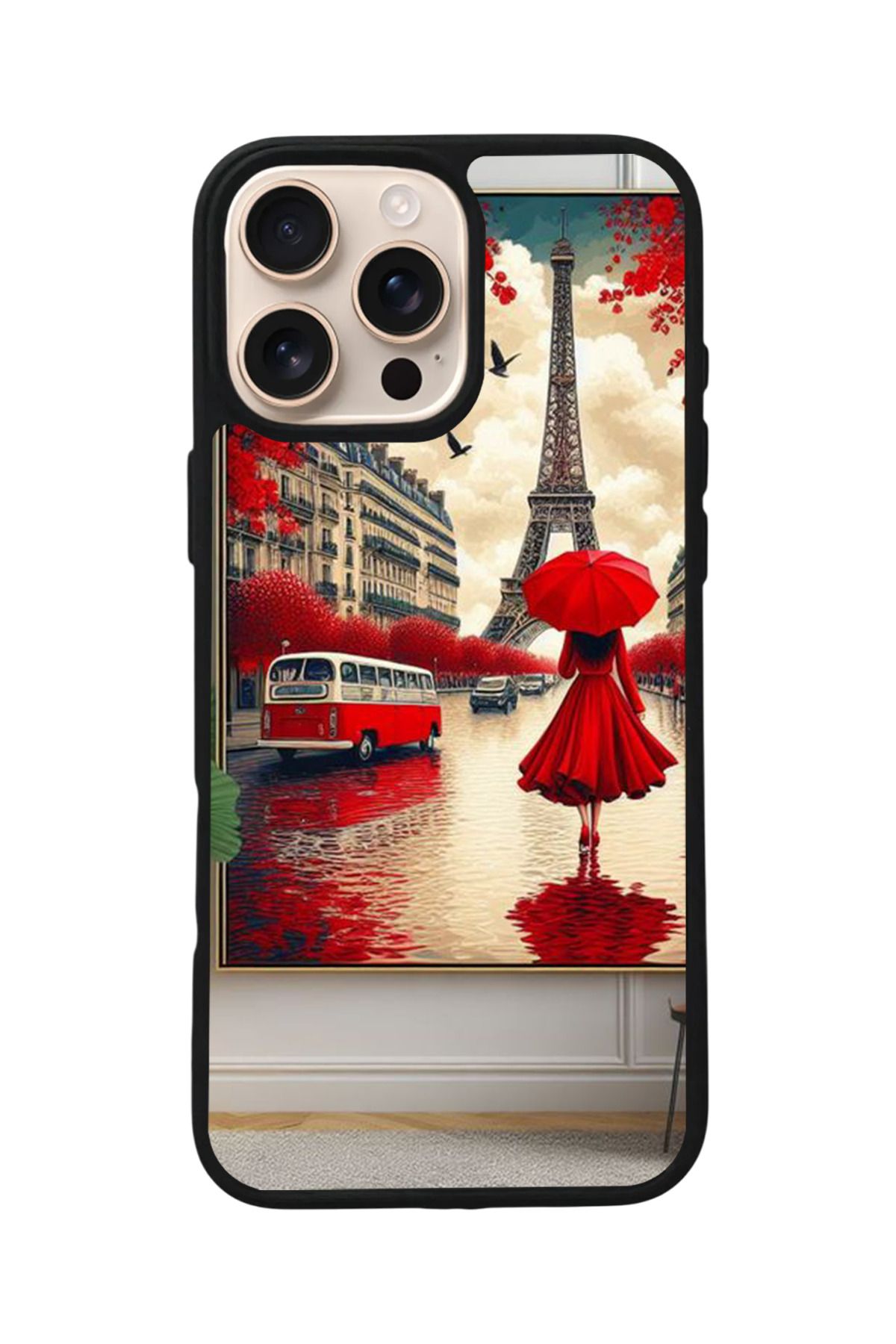 Aksel Kılıf Apple iPhone 15 Pro Max Uyumlu Baskılı,Mat Siyah,Yumuşak Silikon,Koruyucu,Şok Emici Kapak,Kılıf
