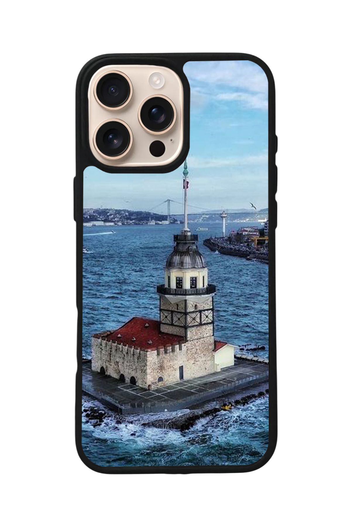 Aksel Kılıf Apple iPhone 16 Pro Uyumlu Baskılı,Mat Siyah,Yumuşak Silikon,Koruyucu,Şok Emici Kapak,Kılıf