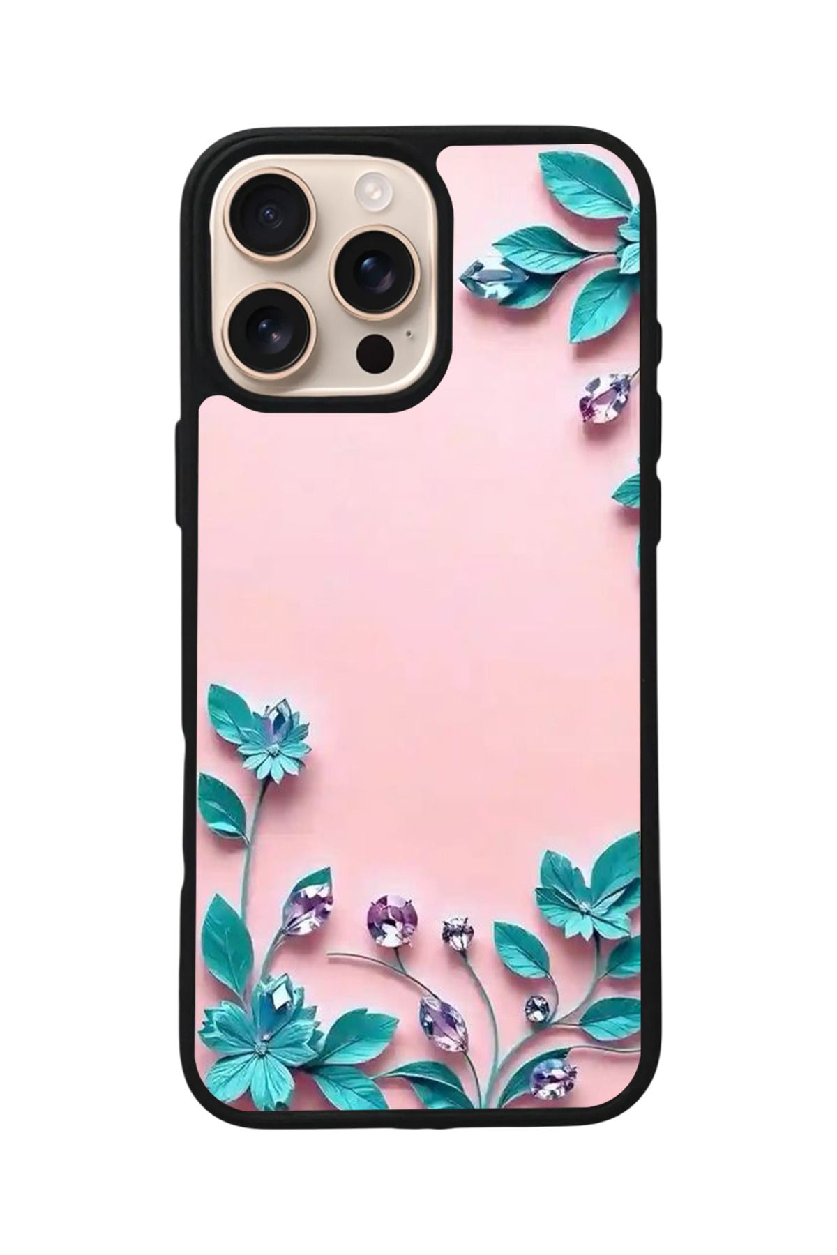 Aksel Kılıf Apple iPhone 16 Pro Uyumlu Baskılı,Mat Siyah,Yumuşak Silikon,Koruyucu,Şok Emici Kapak,Kılıf