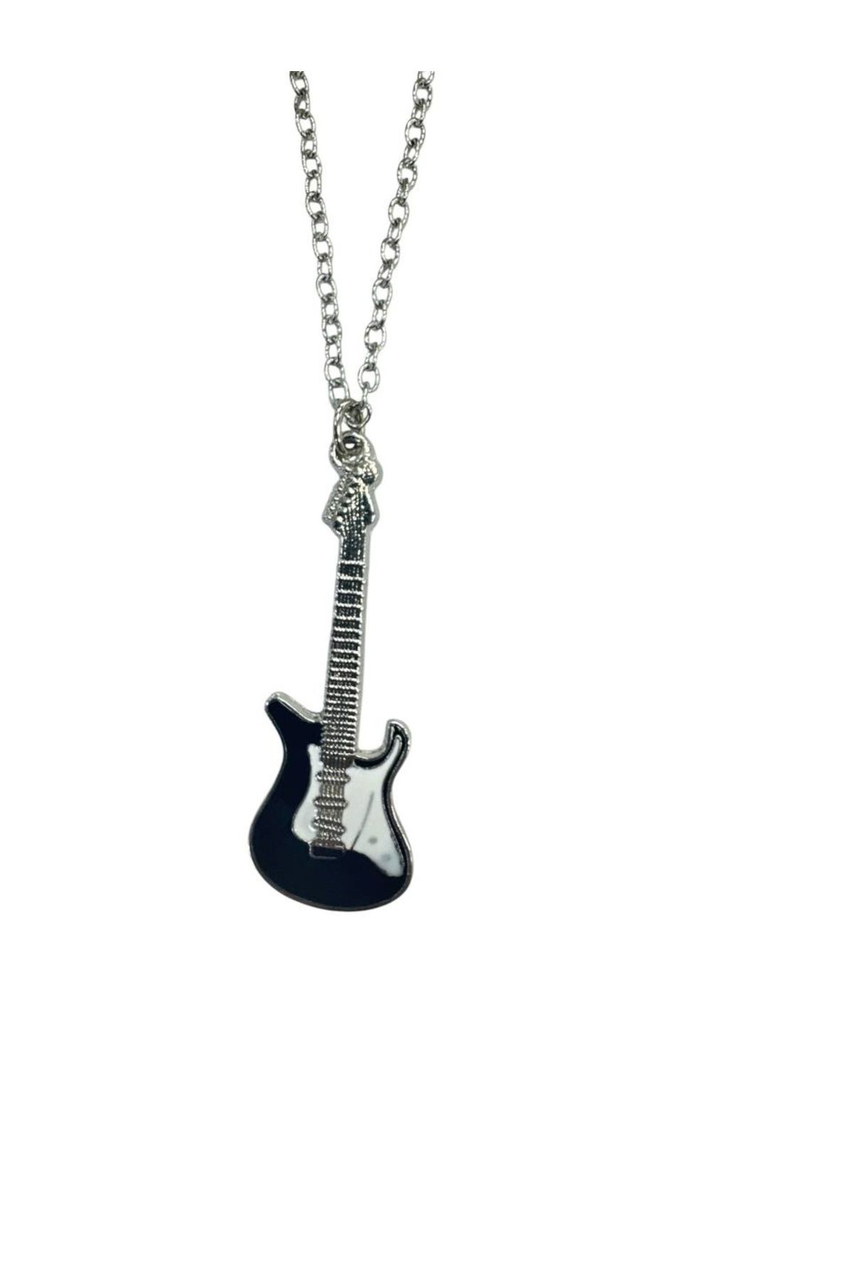Herşey Nota Siyah - Metal Gitar Kolye – 60 cm Zincir – Rock / Metal Aksesuar
