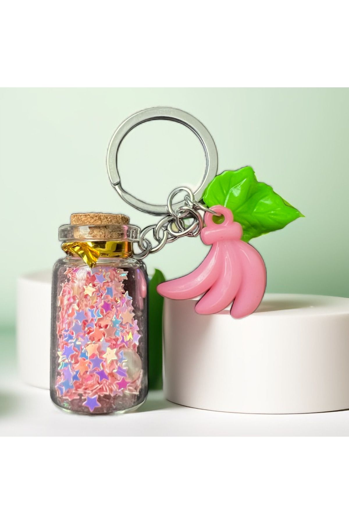 Ayse Jewels Pembe Renkli Dilek Şişesi Anahtarlık