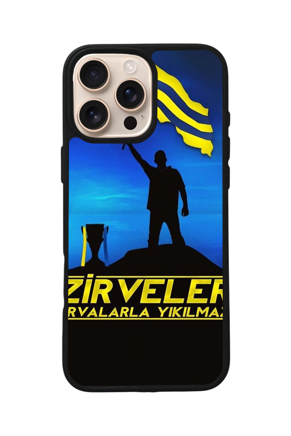 Aksel Kılıf Apple iPhone 16 Pro Uyumlu Baskılı,Mat Siyah,Yumuşak Silikon,Koruyucu,Şok Emici Kapak,Kılıf