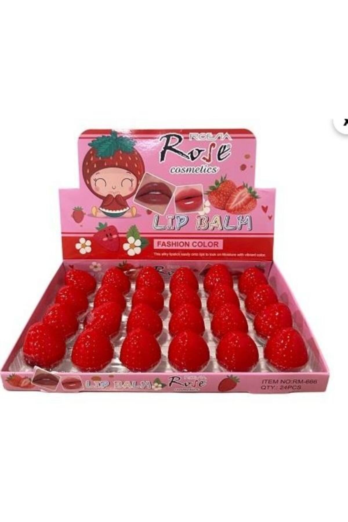 Rose Çilekli Lip Balm – Doğal Nem & Parlaklık | Dudakta Yumuşacık Etki | 2'li