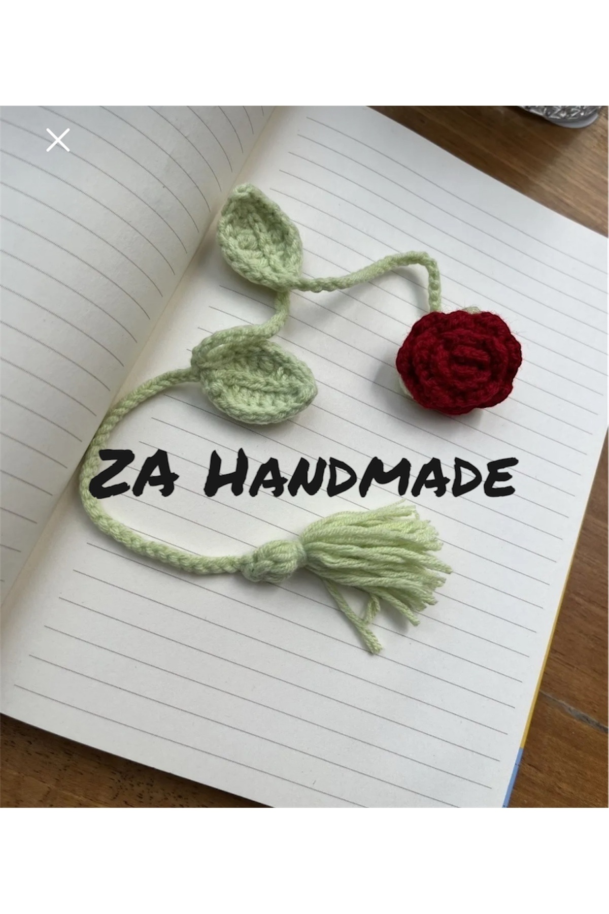 ZAHandmade Kitap ayracı gül motifli