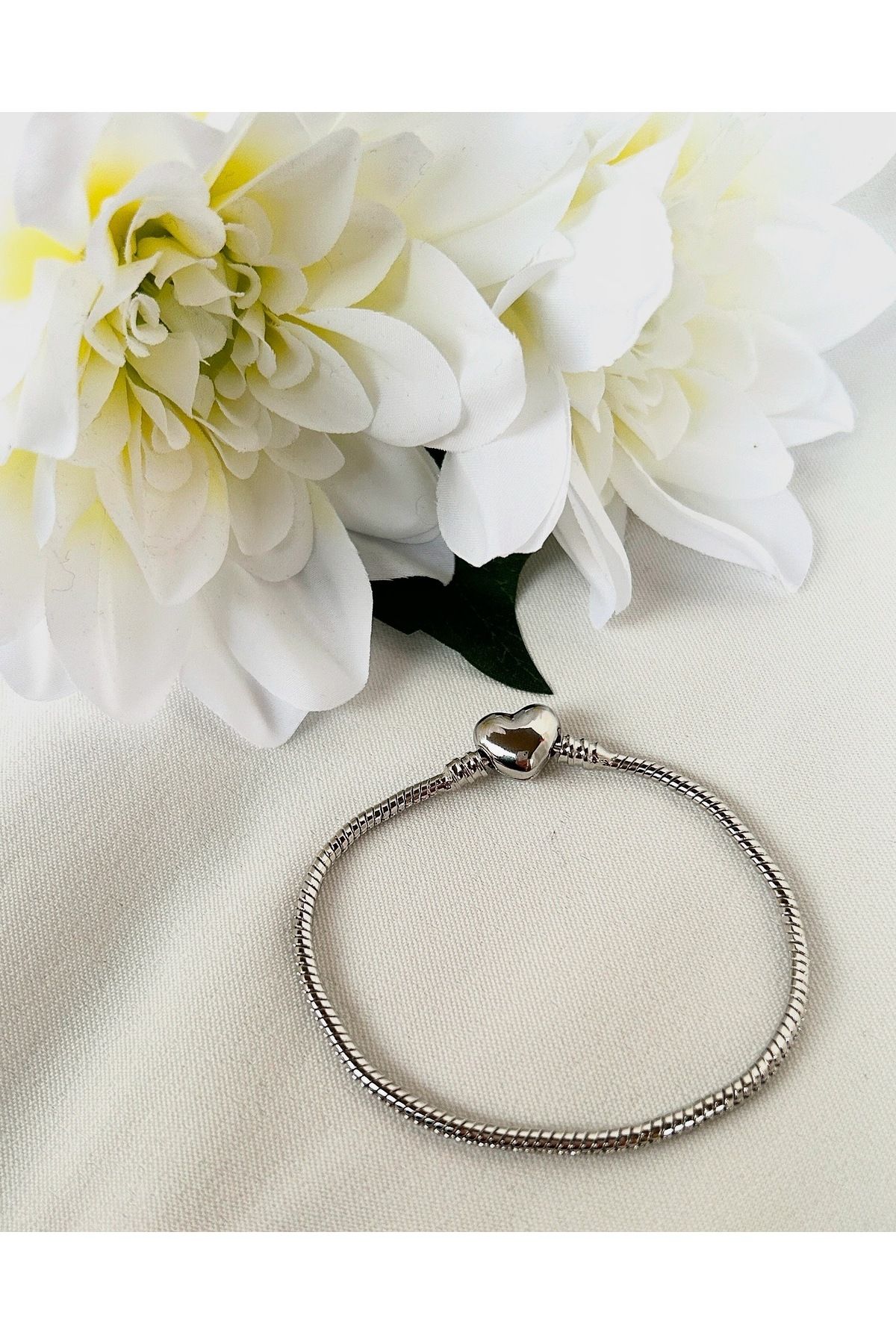 Alvora Accessories Alvora Paslanmaz Çelik Kalp Klipsli Bileklik
