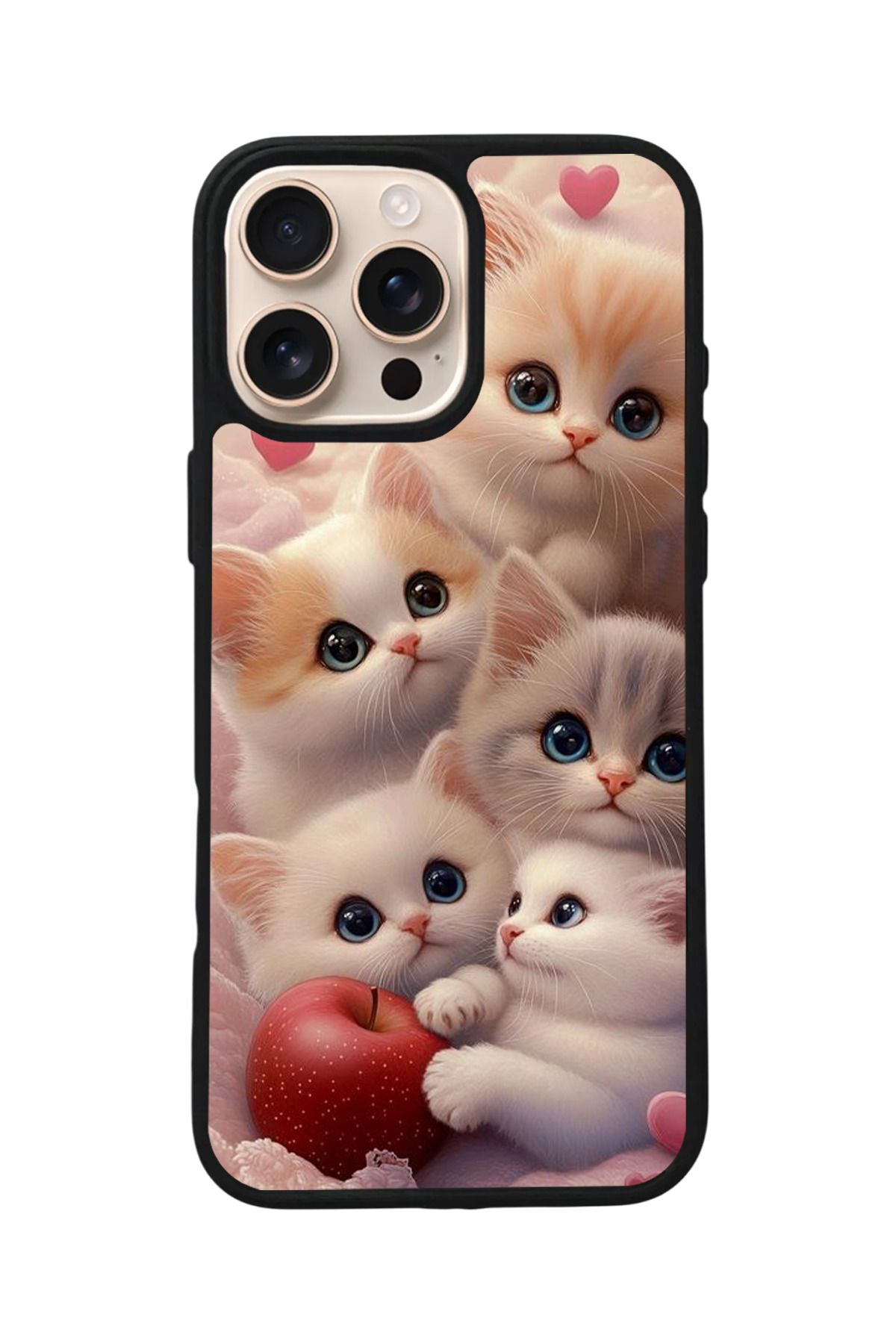 Aksel Kılıf Apple iPhone 15 Pro Max Uyumlu Baskılı,Mat Siyah,Yumuşak Silikon,Koruyucu,Şok Emici Kapak,Kılıf