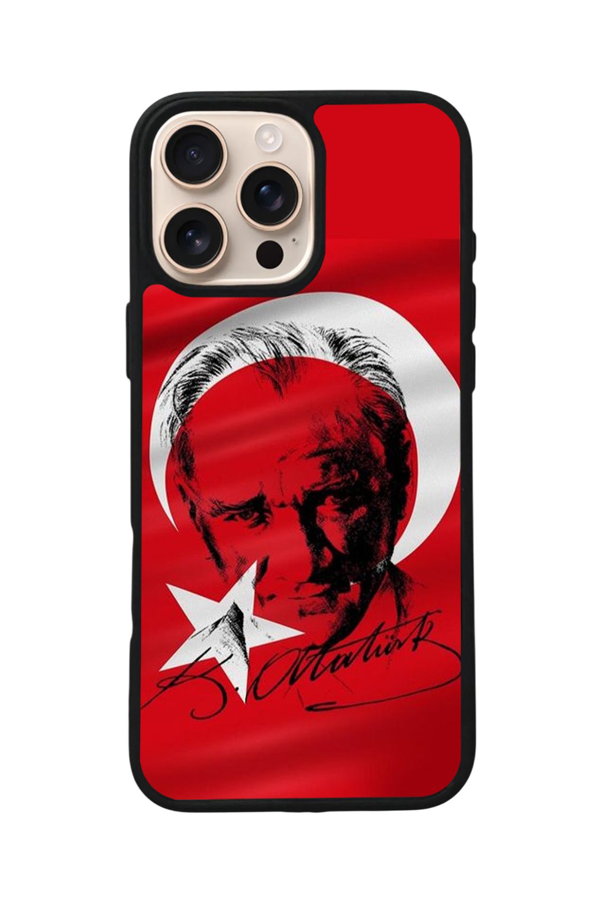Aksel Kılıf Apple iPhone 16 Pro Max Uyumlu Baskılı,Mat Siyah,Yumuşak Silikon,Koruyucu,Şok Emici Kapak,Kılıf