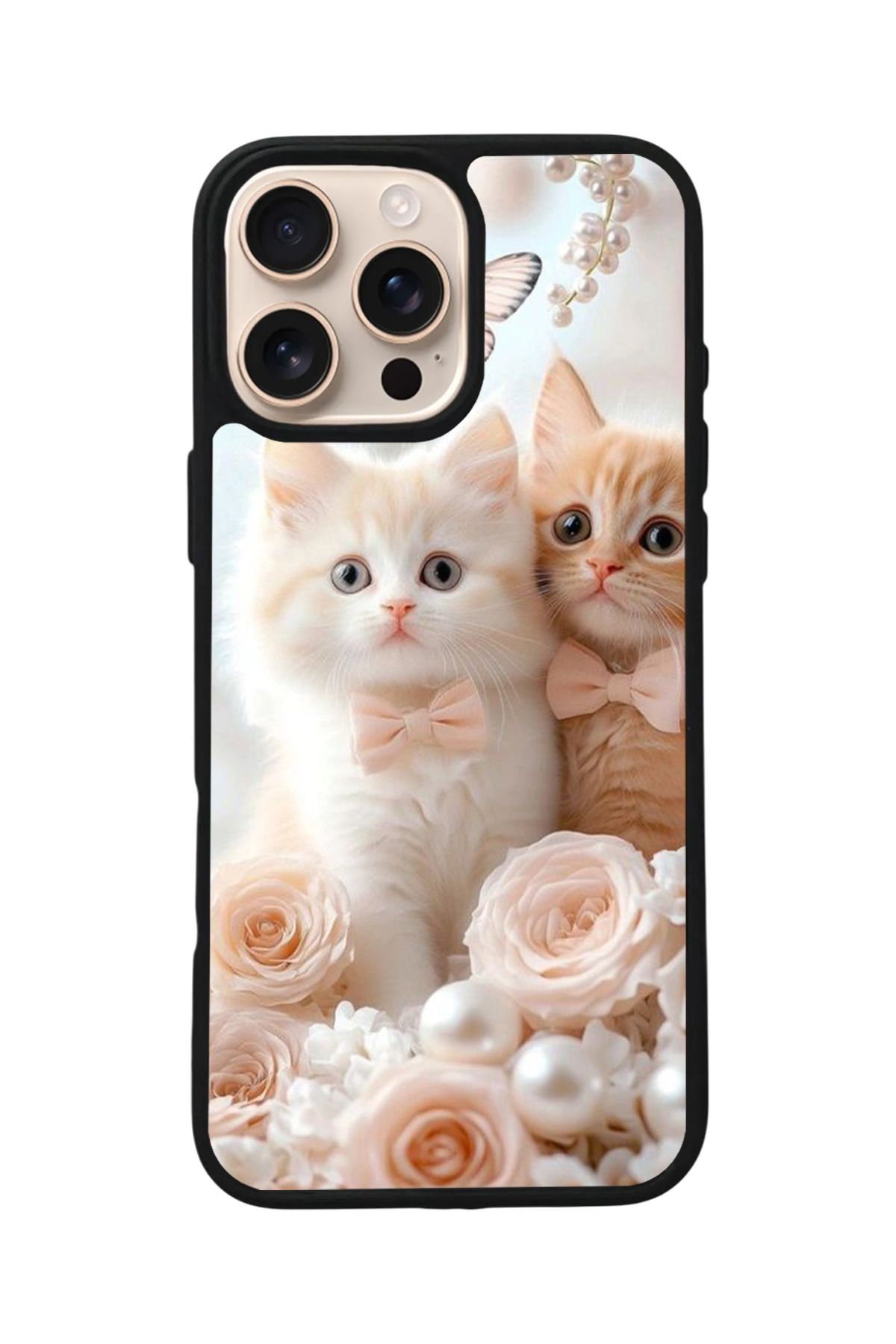 Aksel Kılıf Apple iPhone 16 Pro Uyumlu Baskılı,Mat Siyah,Yumuşak Silikon,Koruyucu,Şok Emici Kapak,Kılıf