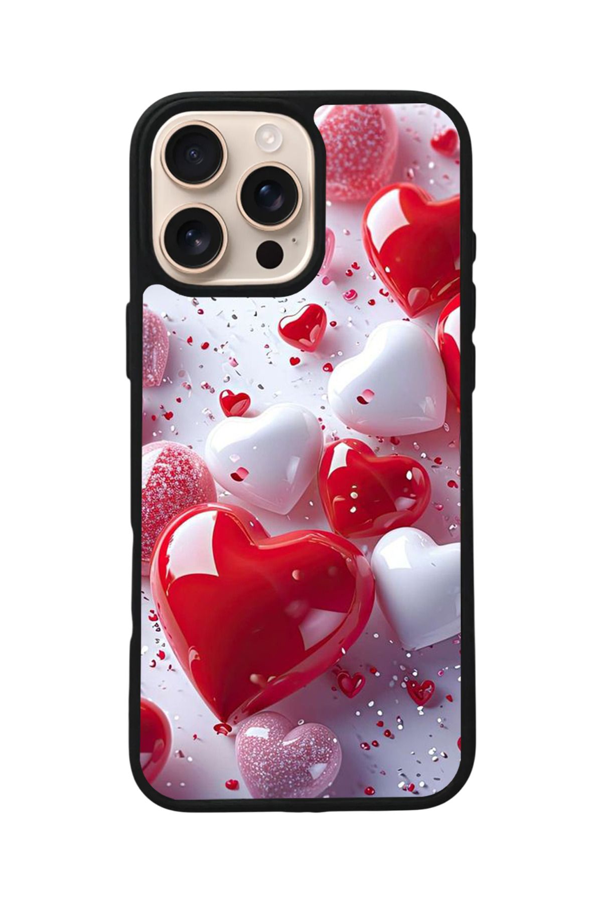 Aksel Kılıf Apple iPhone 16 Pro Uyumlu Baskılı,Mat Siyah,Yumuşak Silikon,Koruyucu,Şok Emici Kapak,Kılıf