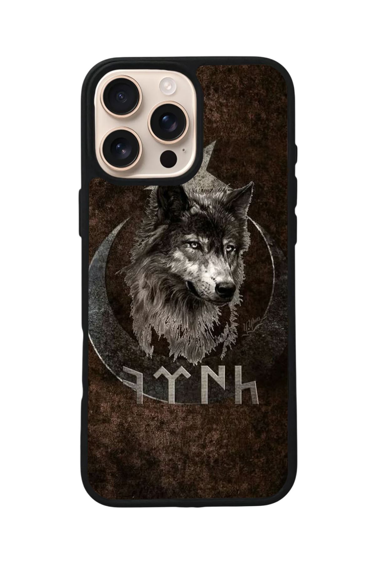 Aksel Kılıf Apple iPhone 16 Pro Uyumlu Baskılı,Mat Siyah,Yumuşak Silikon,Koruyucu,Şok Emici Kapak,Kılıf