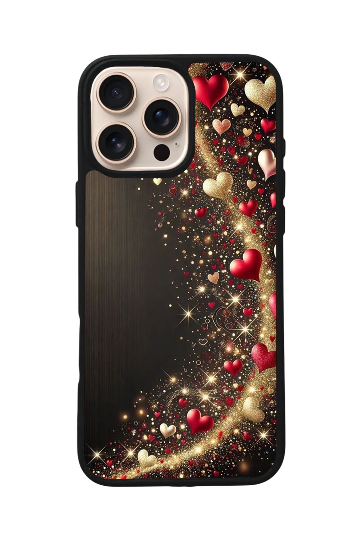 Aksel Kılıf Apple iPhone 16 Pro Uyumlu Baskılı,Mat Siyah,Yumuşak Silikon,Koruyucu,Şok Emici Kapak,Kılıf