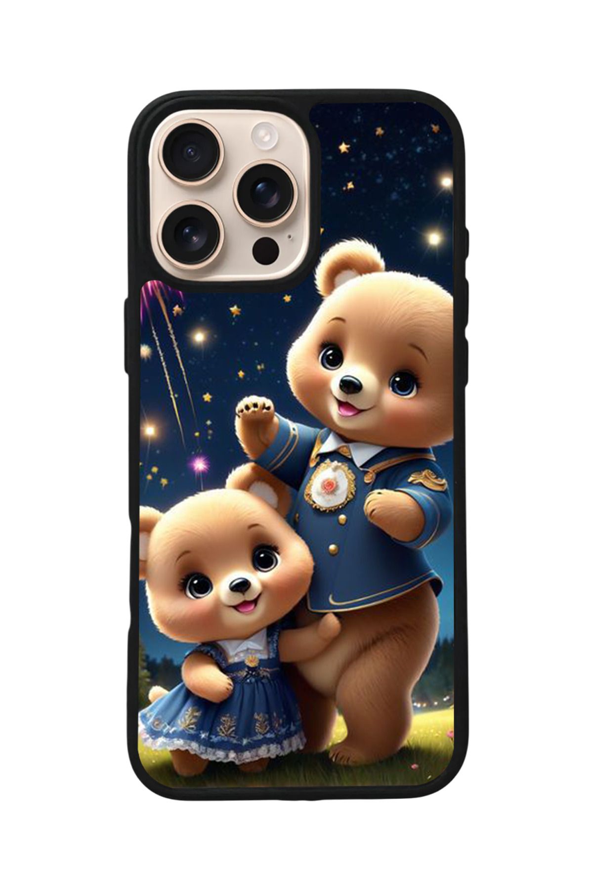 Aksel Kılıf Apple iPhone 15 Pro Max Uyumlu Baskılı,Mat Siyah,Yumuşak Silikon,Koruyucu,Şok Emici Kapak,Kılıf