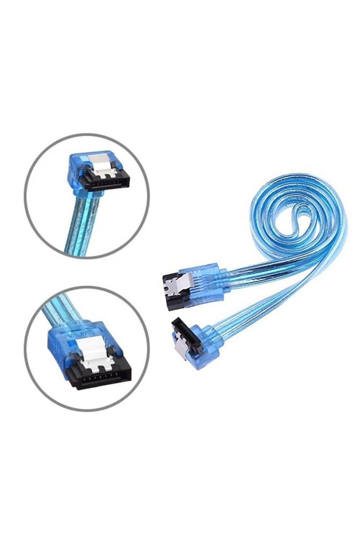 Koodmax 1 Metre - Sata 3.0 Kablo 90° Açılı Data Kablosu - SSD HDD Uyumlu, Yüksek Hızlı Bağlantı