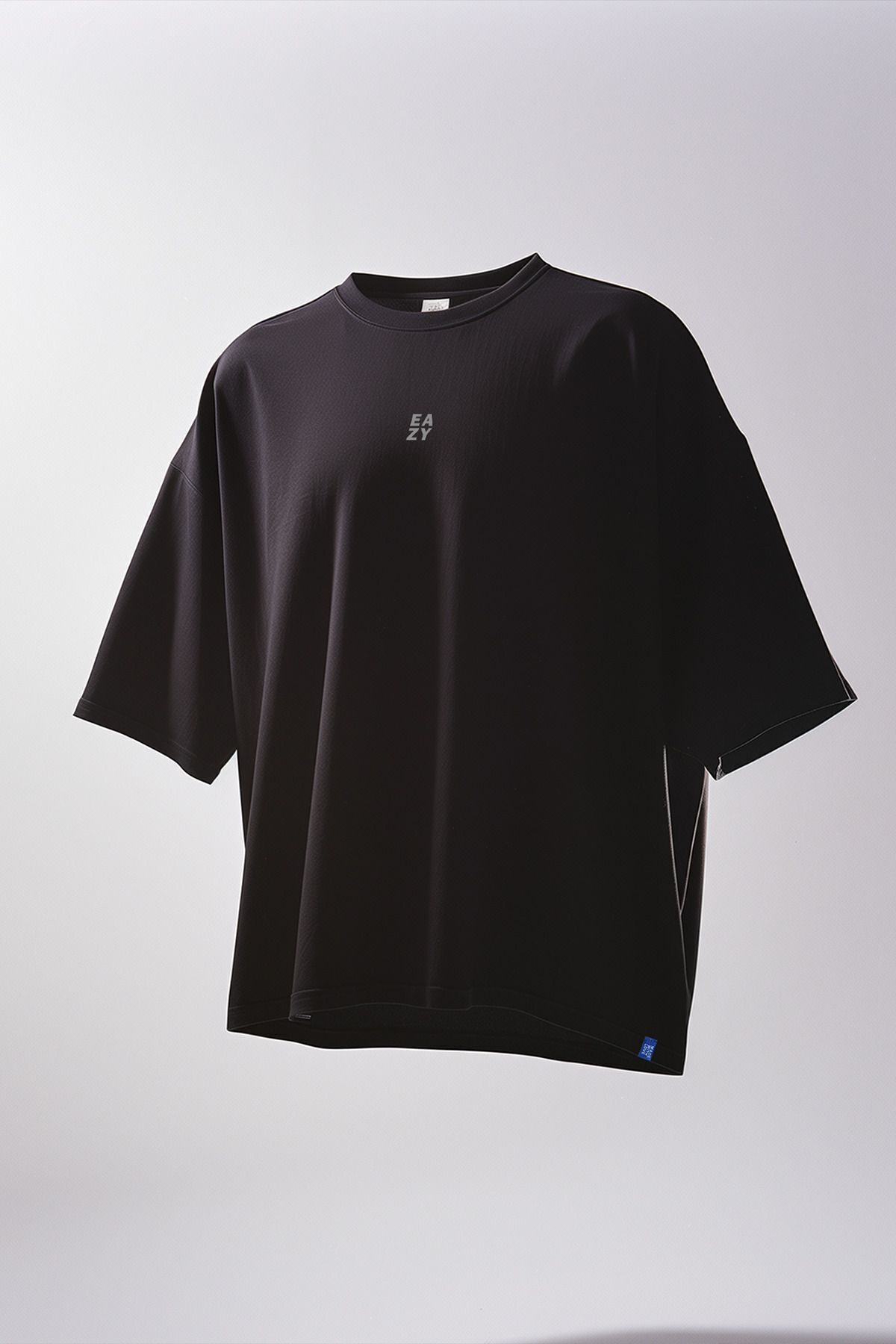 Eazy Co-Eazy Basic Μαύρο Unisex ανάγλυφο μπλουζάκι με κοντό μανίκι Extra Oversize 3