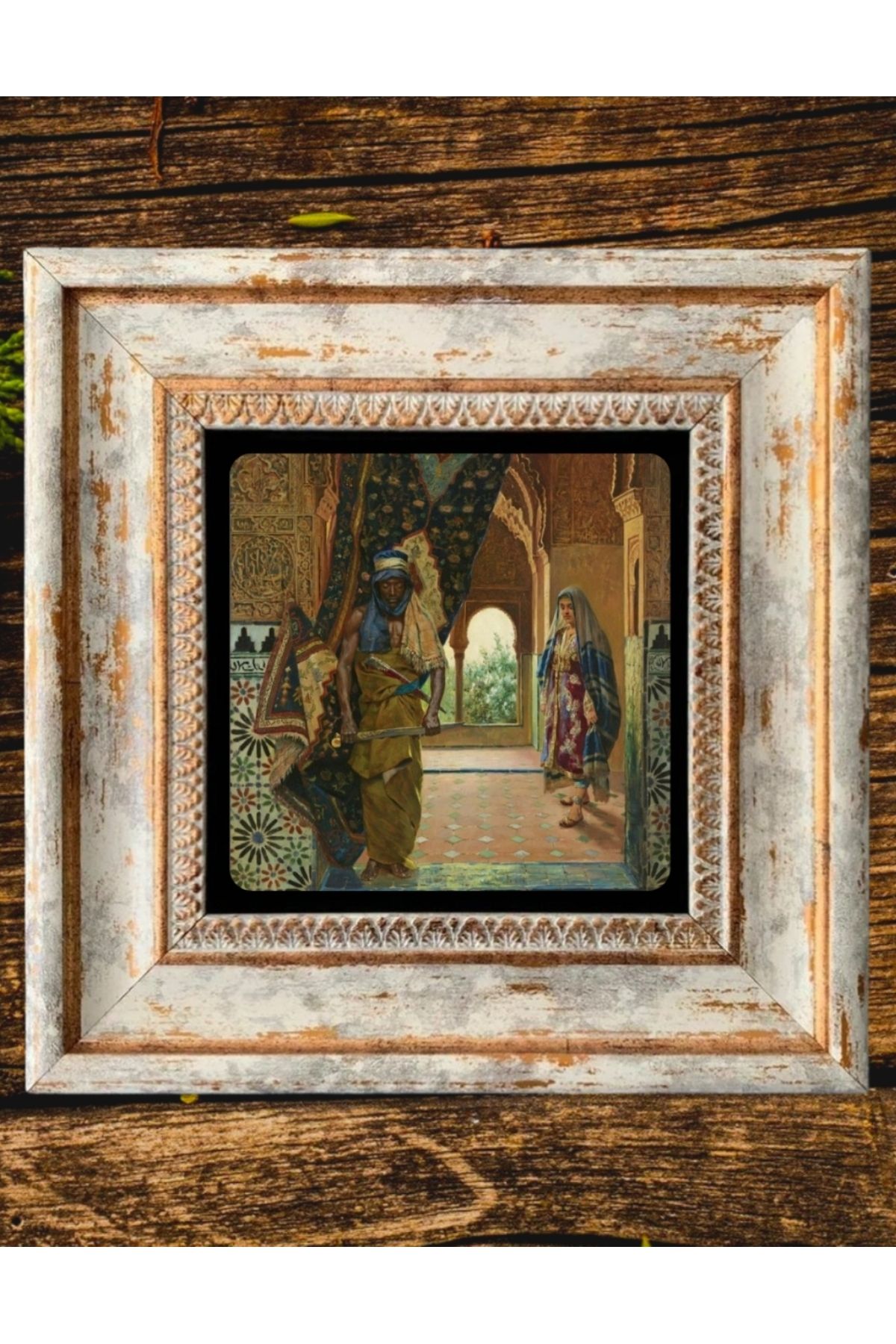 STONEVİVEART Çerçeveli Tablo Taş Duvar Dekoru 20x20Cm Osmanlı Minyatür Tablosu