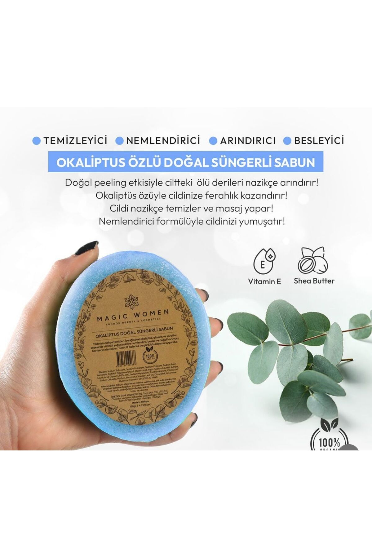 MAGİC WOMEN okaliptus doğal süngerli sabun