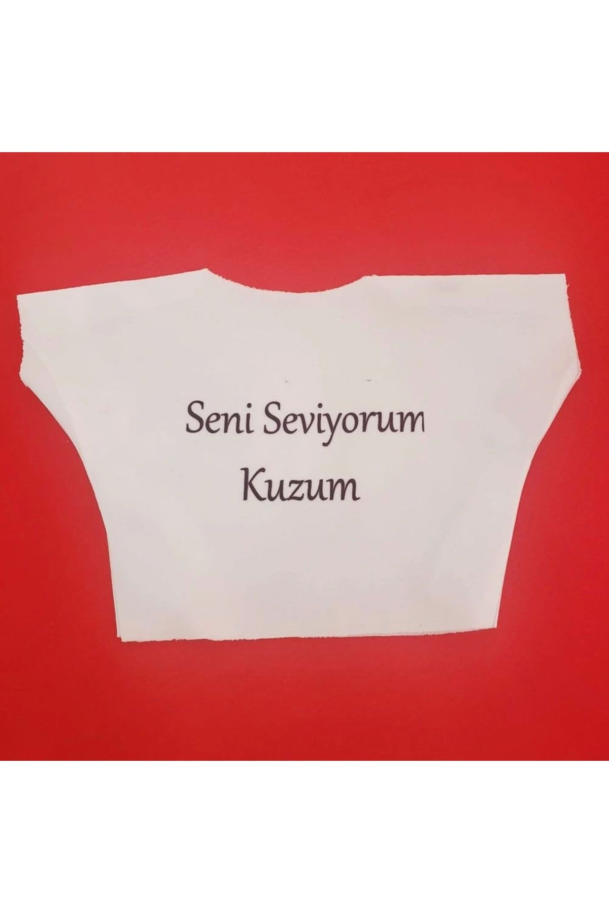 OurStyles Seni Seviyorum Kuzum Yazılı Oyuncak Peluş Tişörtü