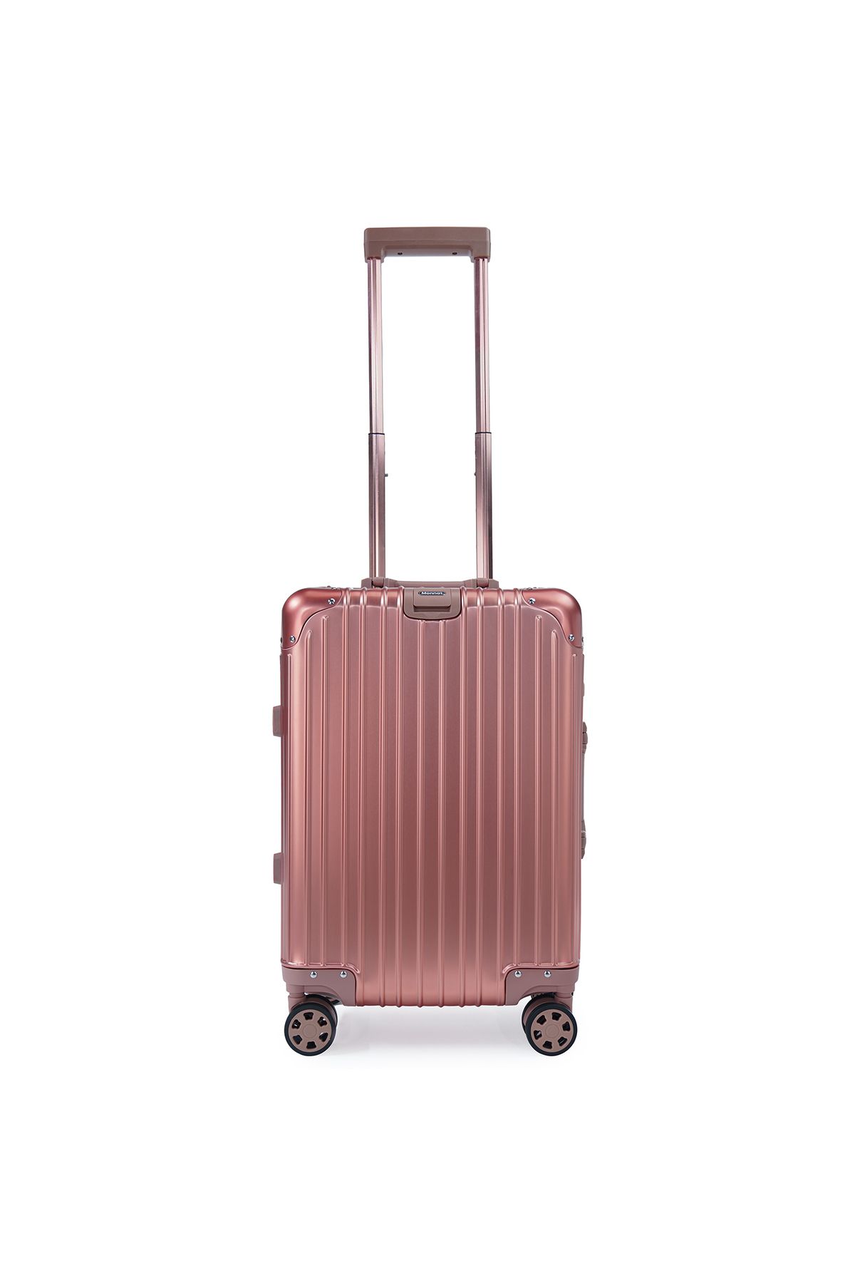 Monat Luggages Alüminyum Kırılmaz Premium - GÜL KURUSU - 20 Inç Döner Tekerli Tsa Kilit Kabin Boy Valiz Bavul Bavul